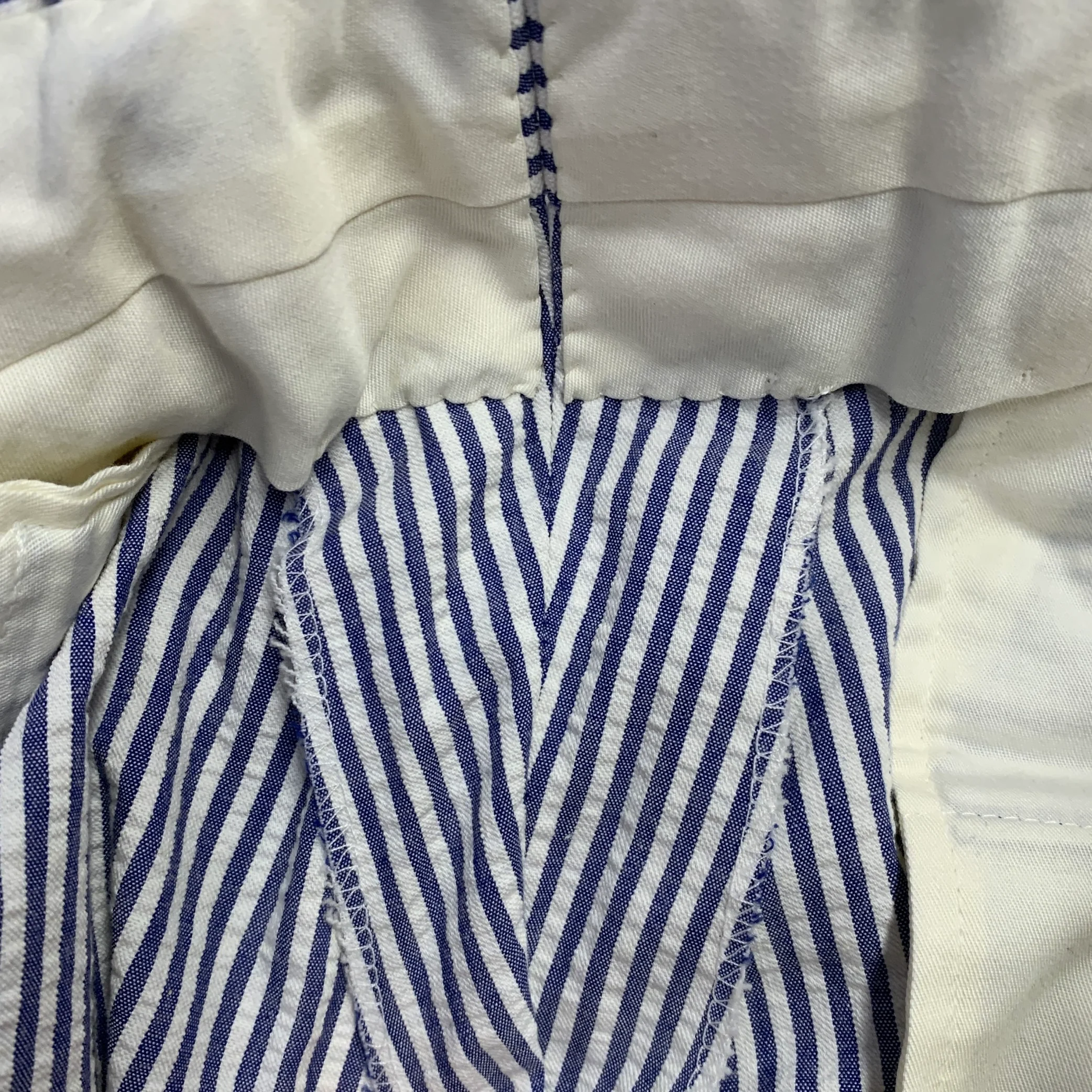 NEIMAN MARCUS Size 40 Blue White Stripe Seersucker Notch Lapel Suit - Image 17