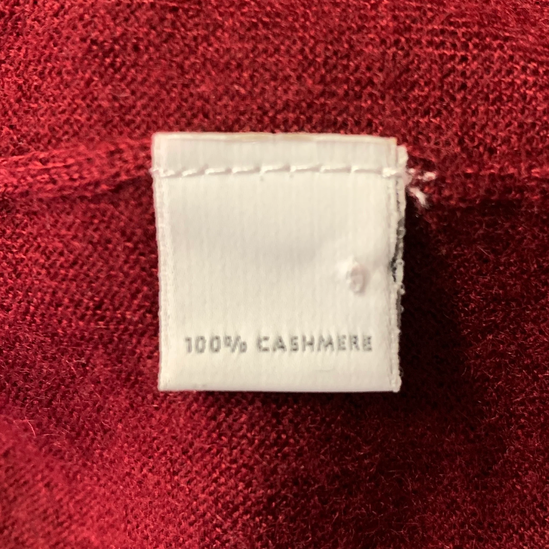 NEIMAN MARCUS Size L Burgundy Knit Cashmere Crew-Neck Pullover - Image 7