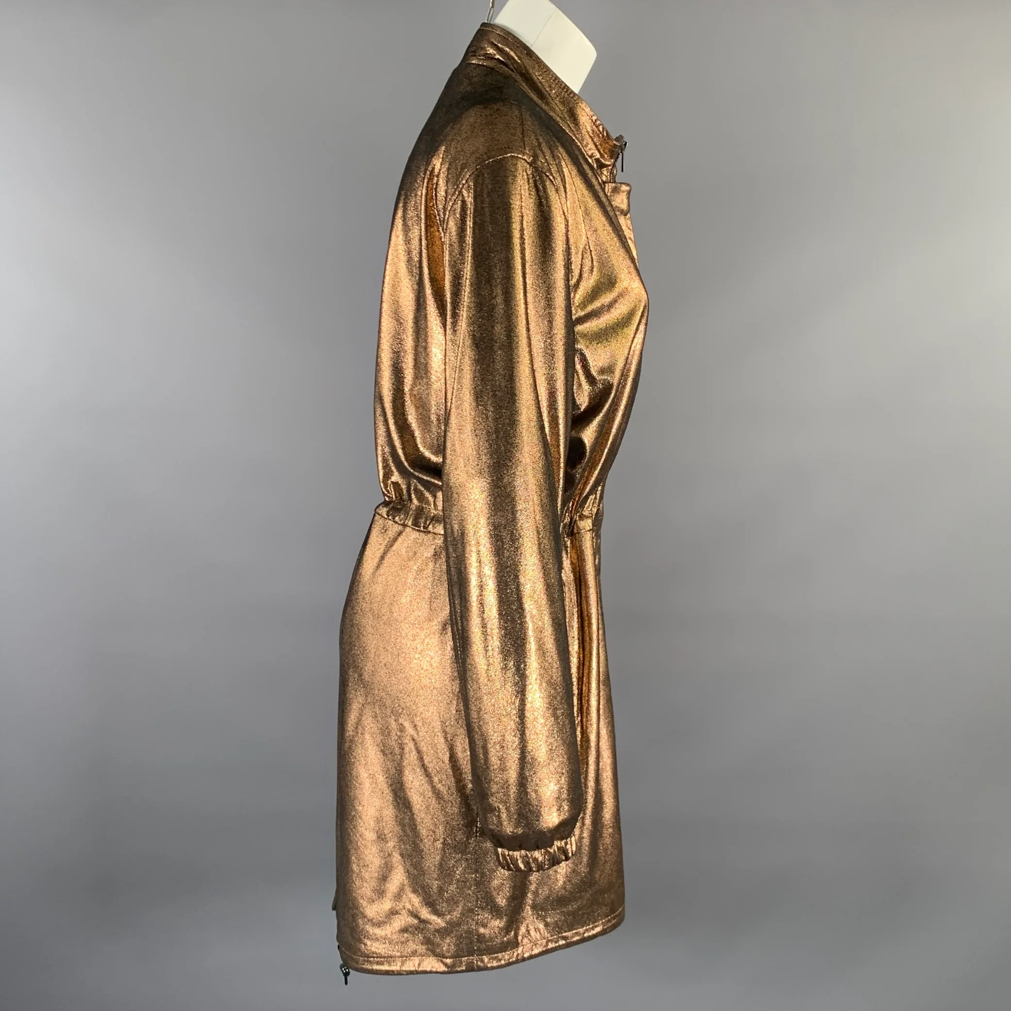 NEIMAN MARCUS Size M Copper Metallic Parka Jacket - Image 2