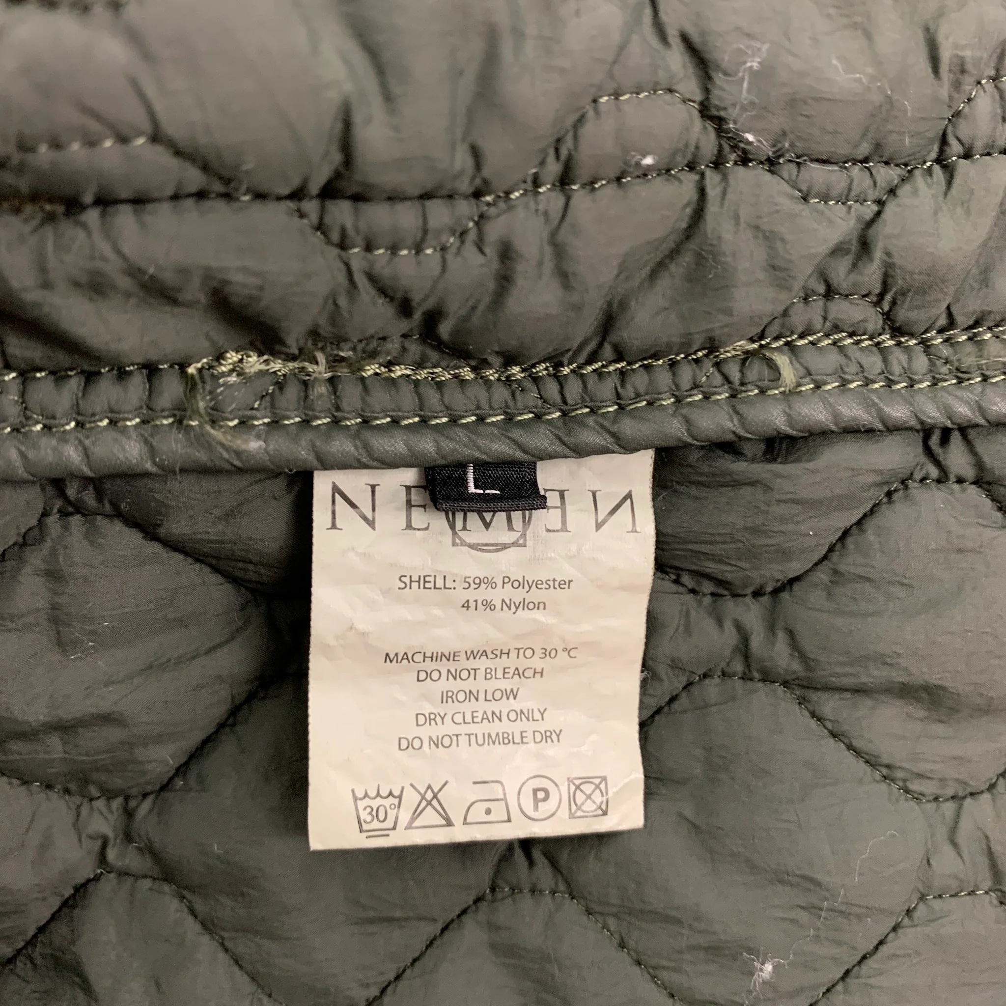NEMEN by FINEST CLOTH Size L Green Olive Polyester Nylon Hooded Coat - Image 6