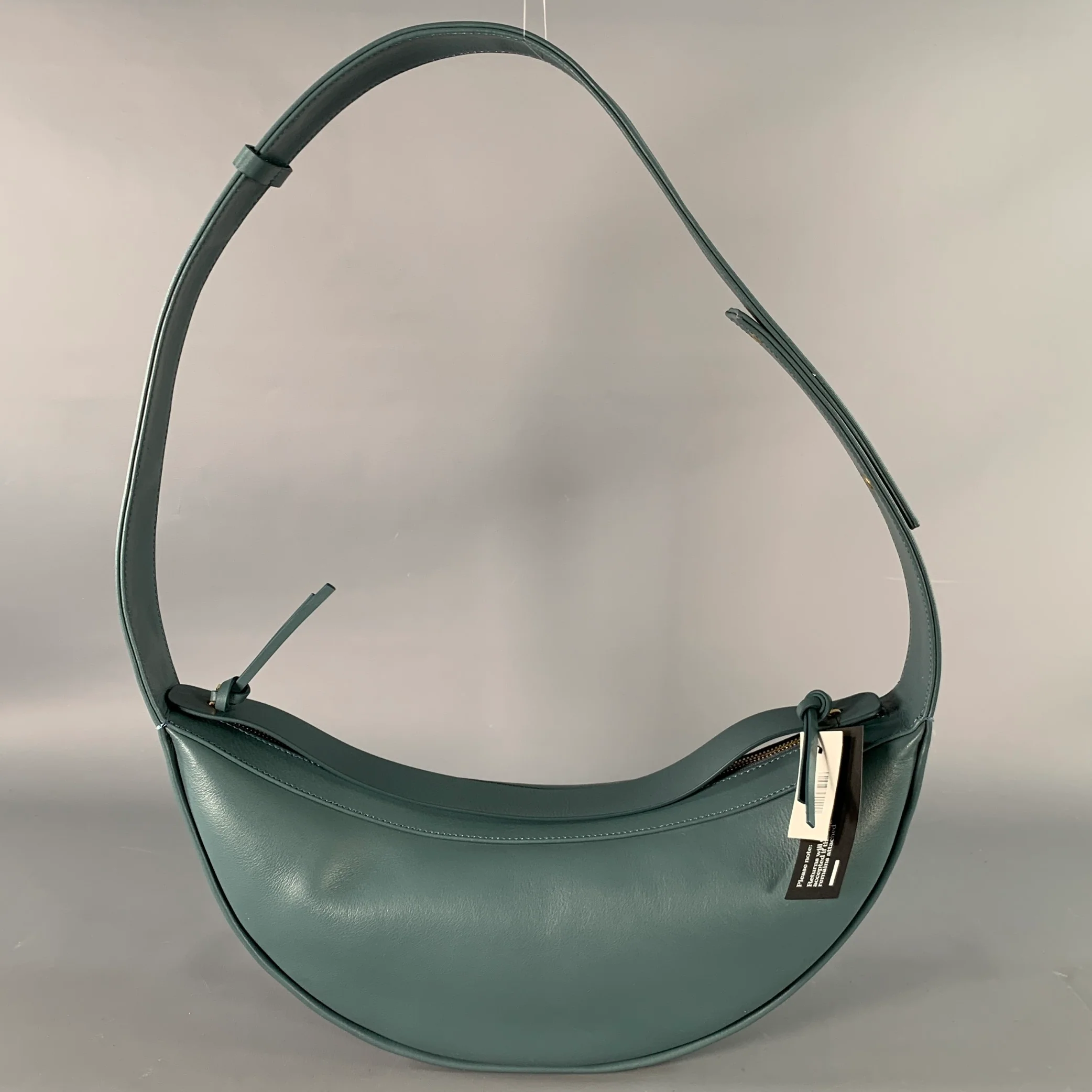 NEOUS Orion Moss Green Leather Half Moon Shoulder Bag - Image 3