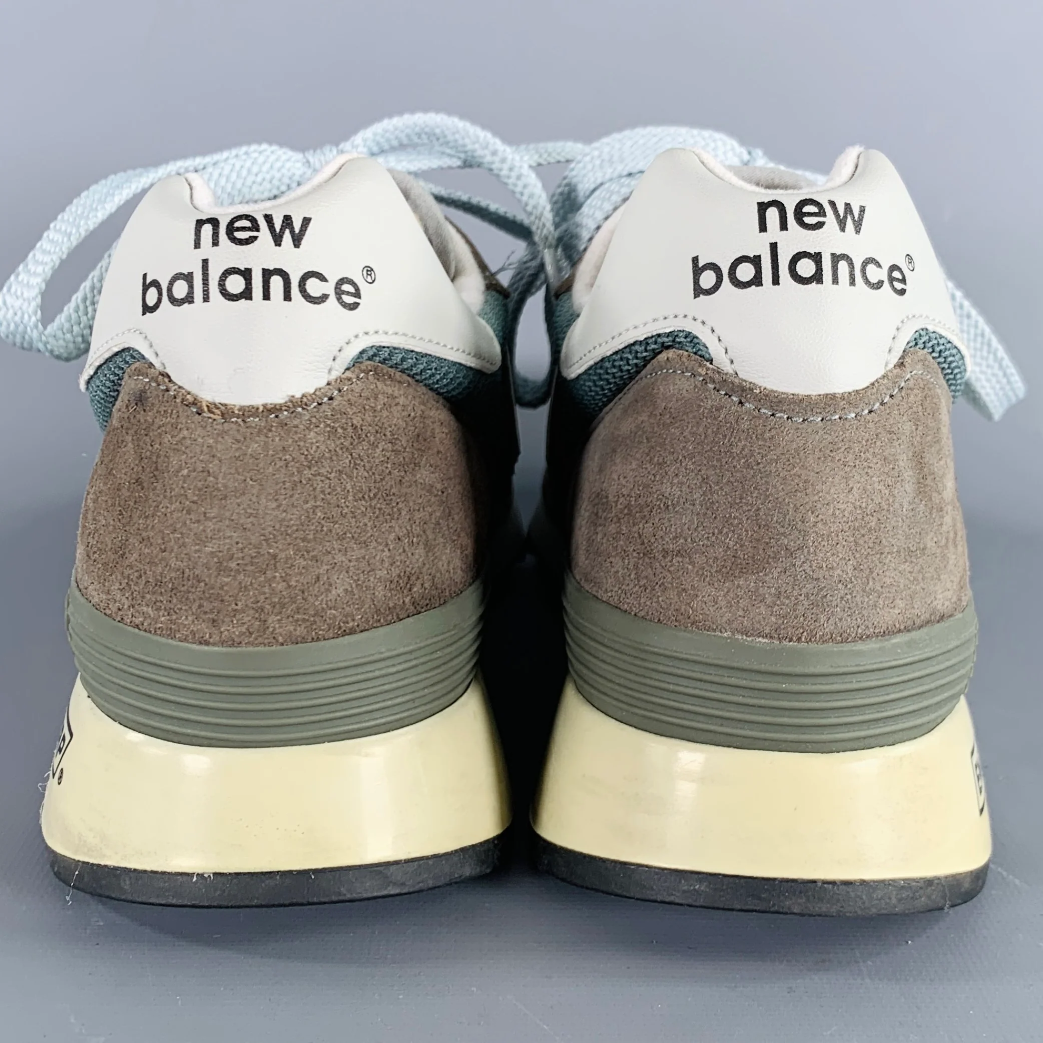 NEW BALANCE Size 9 Grey Blue Mixed Fabrics Suede Mesh Sneakers - Image 2