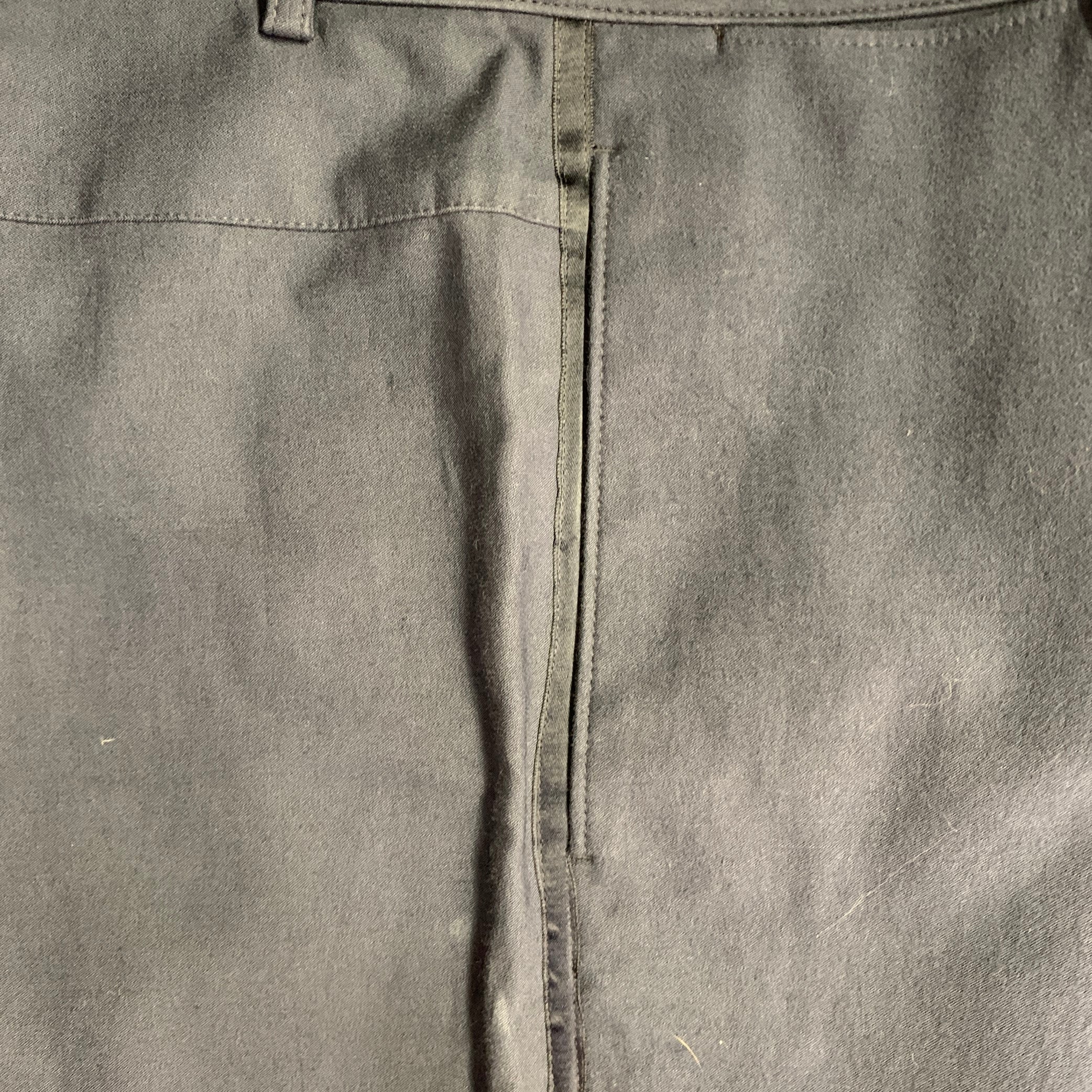 NEW YORK INDUSTRIE Size 32 Navy Cotton Blend Tuxedo Button Fly Dress Pants - Image 4