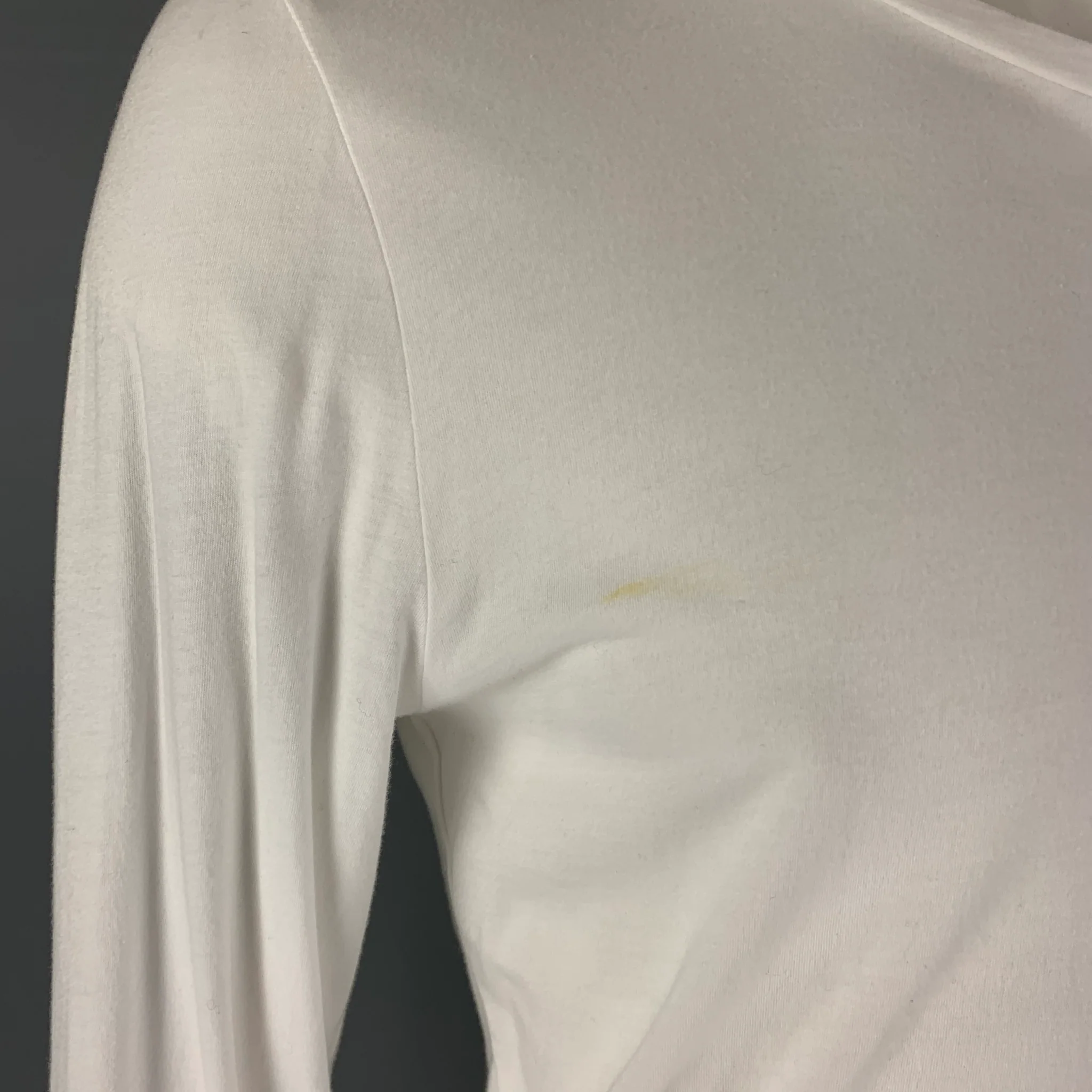 NICE COLLECTIVE Size XL White Solid Cotton Crew-Neck T-shirt - Image 5