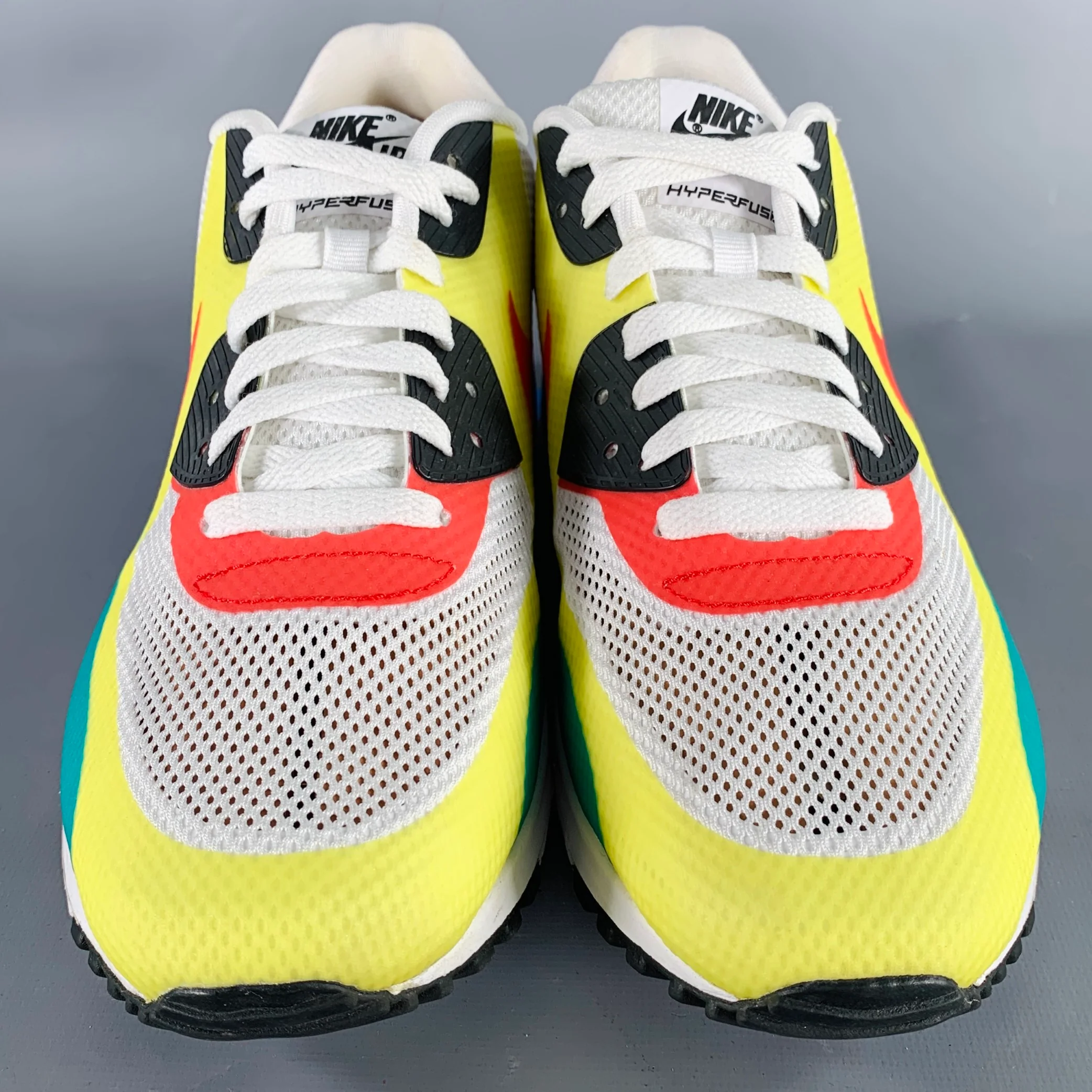 NIKE 2012 Size 10.5 What the Max White Multi Color Color Block Mesh Lace-Up Sneakers - Image 4