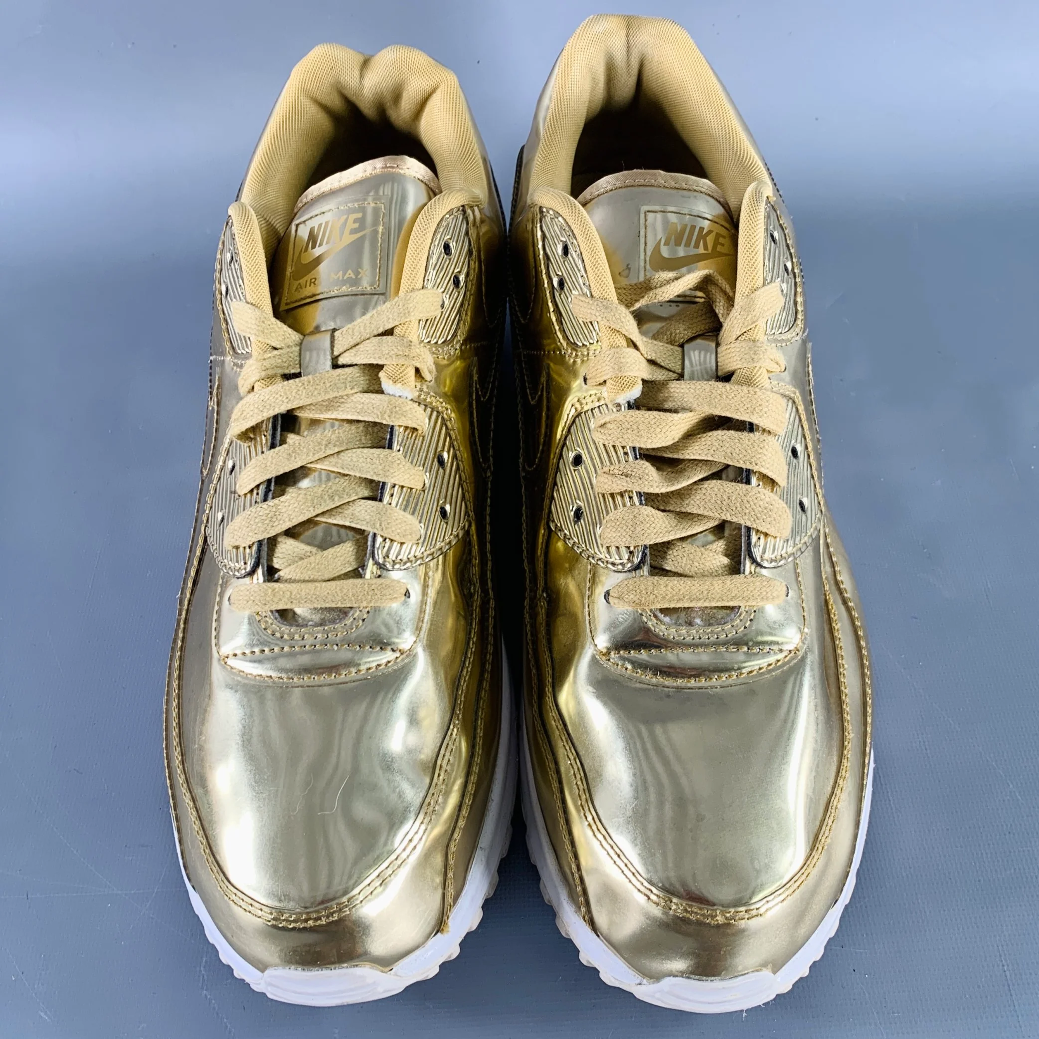 NIKE 2020 30th Anniversary Size 15.5 Gold Metallic Low Top Sneakers - Image 4