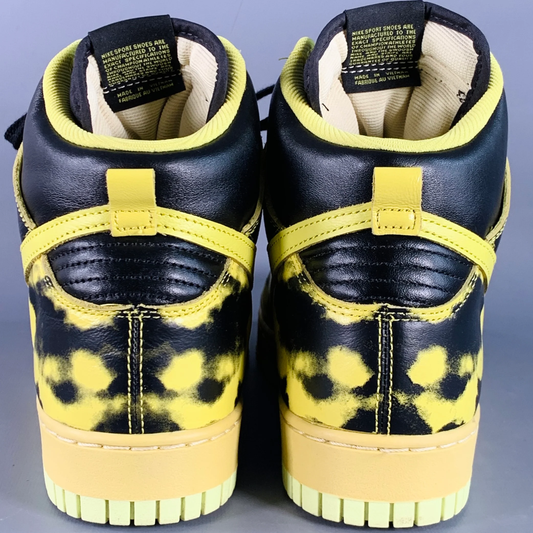 NIKE Size 11 Dunk High 1985 Black Yellow Print Leather High Top Sneakers - Image 3