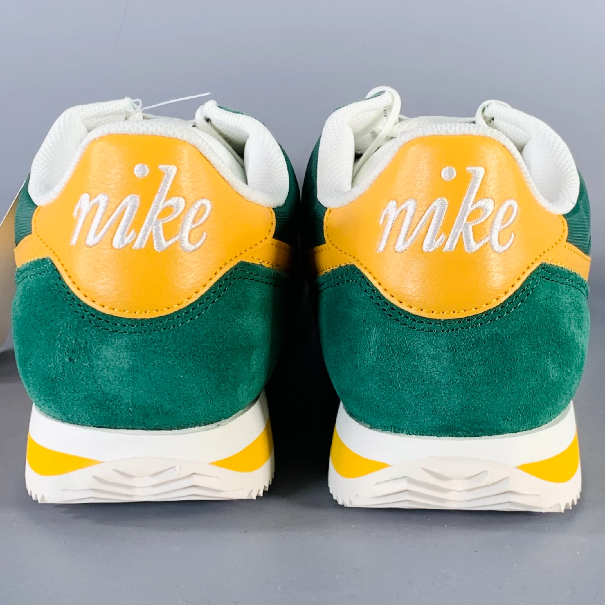 NIKE Size 12.5 Cortez TXT Green Yellow Suede Polyester Low Top Sneakers - Image 3