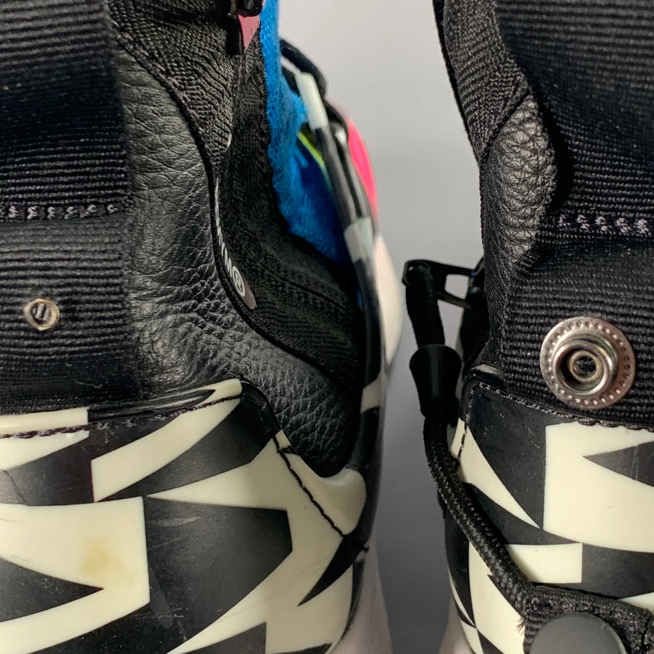 NIKE Size 12 Pink Air Presto Mid Multi Color Color Block Mesh Zip Up Sneakers - Image 9
