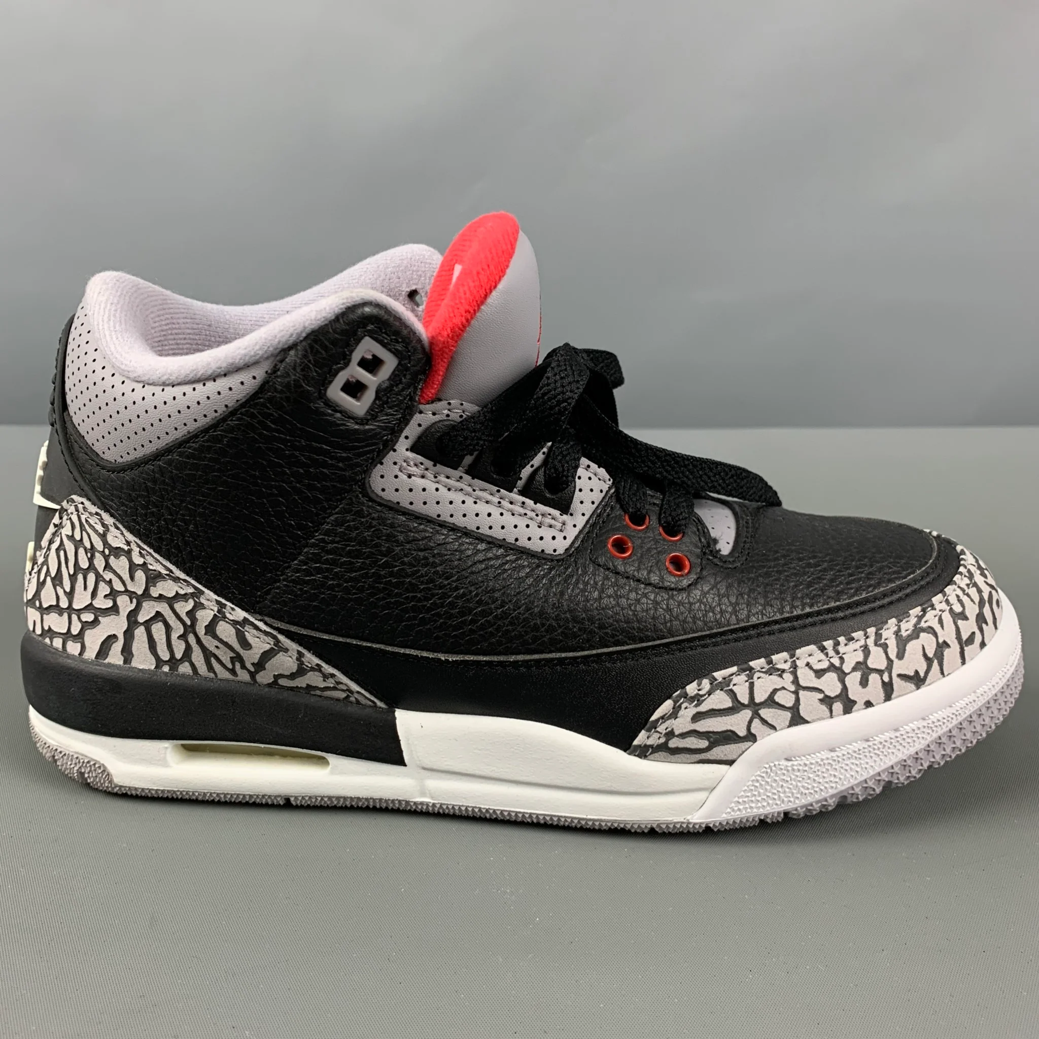 NIKE Size 6Y Black Grey Mixed Patterns Leather High Top Sneakers - Image 2