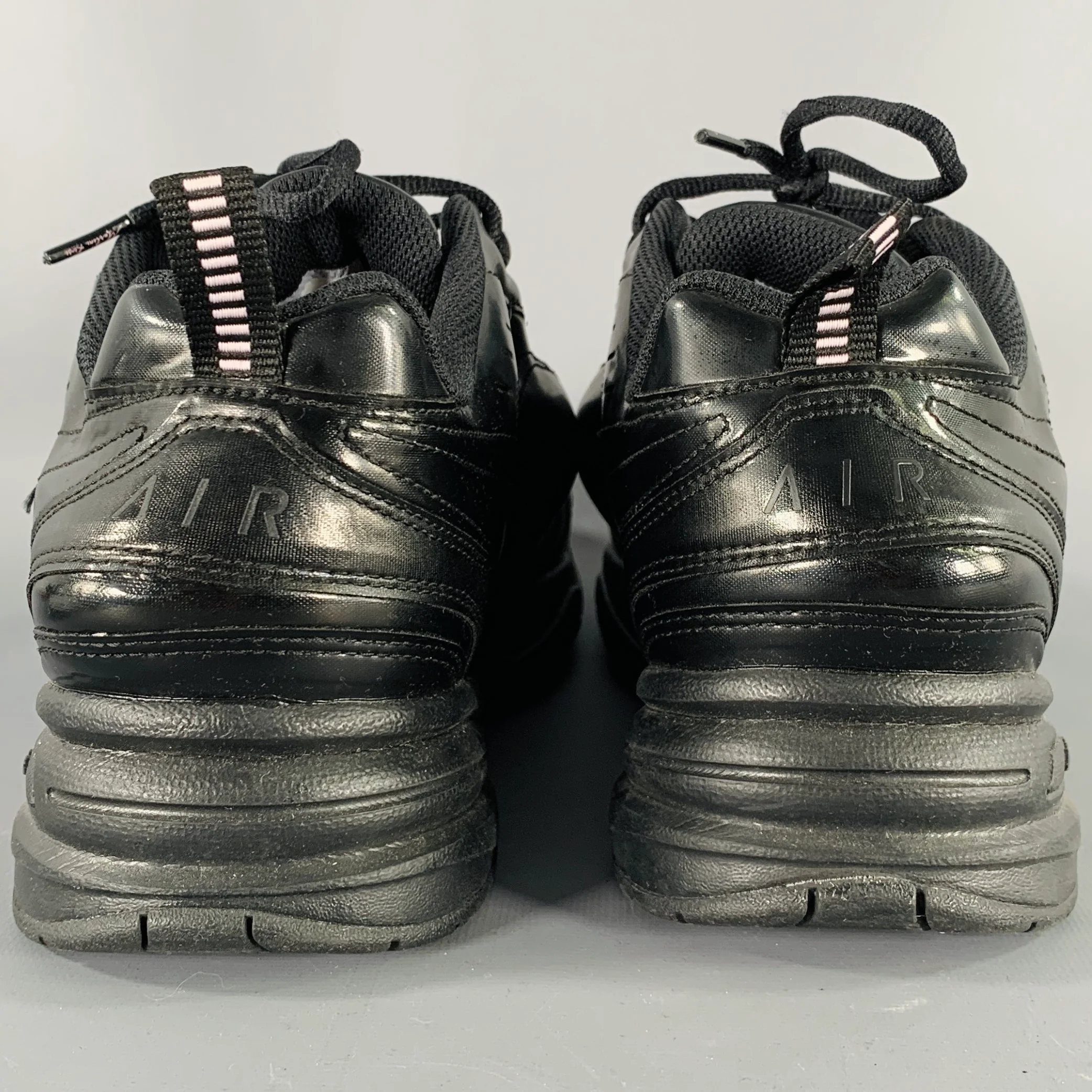 NIKE x MARTINE ROSE 2019 Size 10.5 Monarch IV Black Faux Leather Sneakers - Image 3