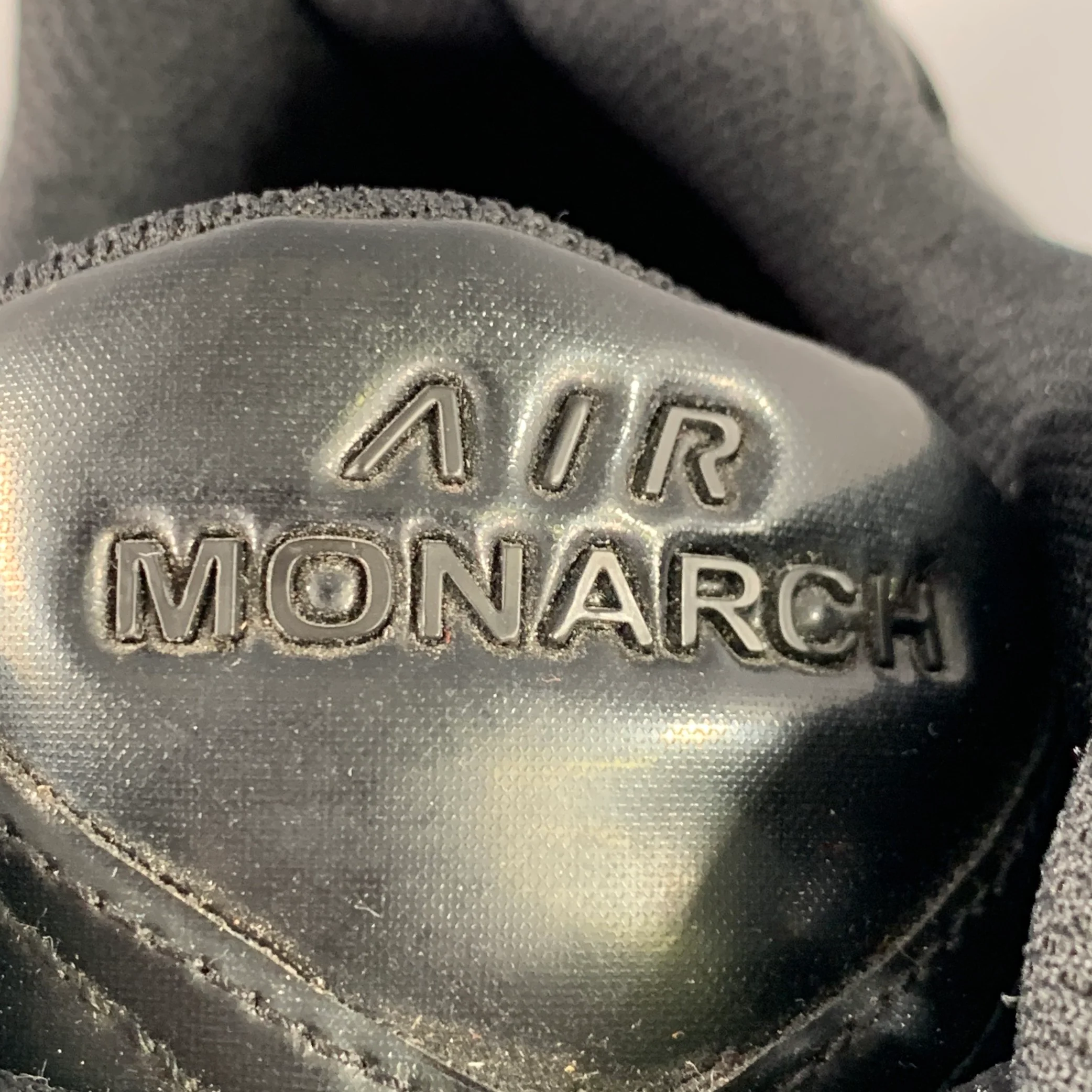 NIKE x MARTINE ROSE 2019 Size 10.5 Monarch IV Black Faux Leather Sneakers - Image 7