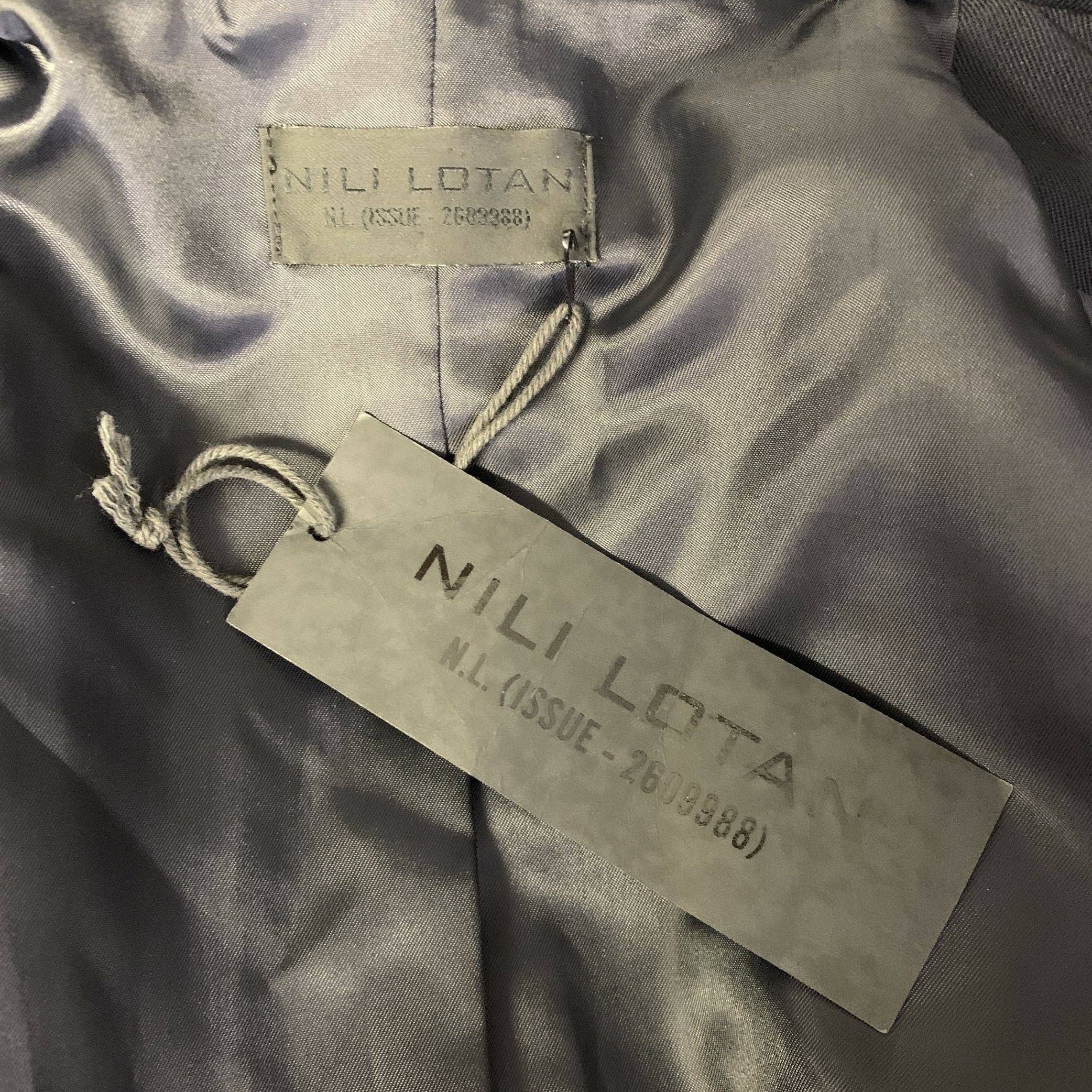 NILI LOTAN Size L Navy Wool Notch Lapel Jacket - Image 5