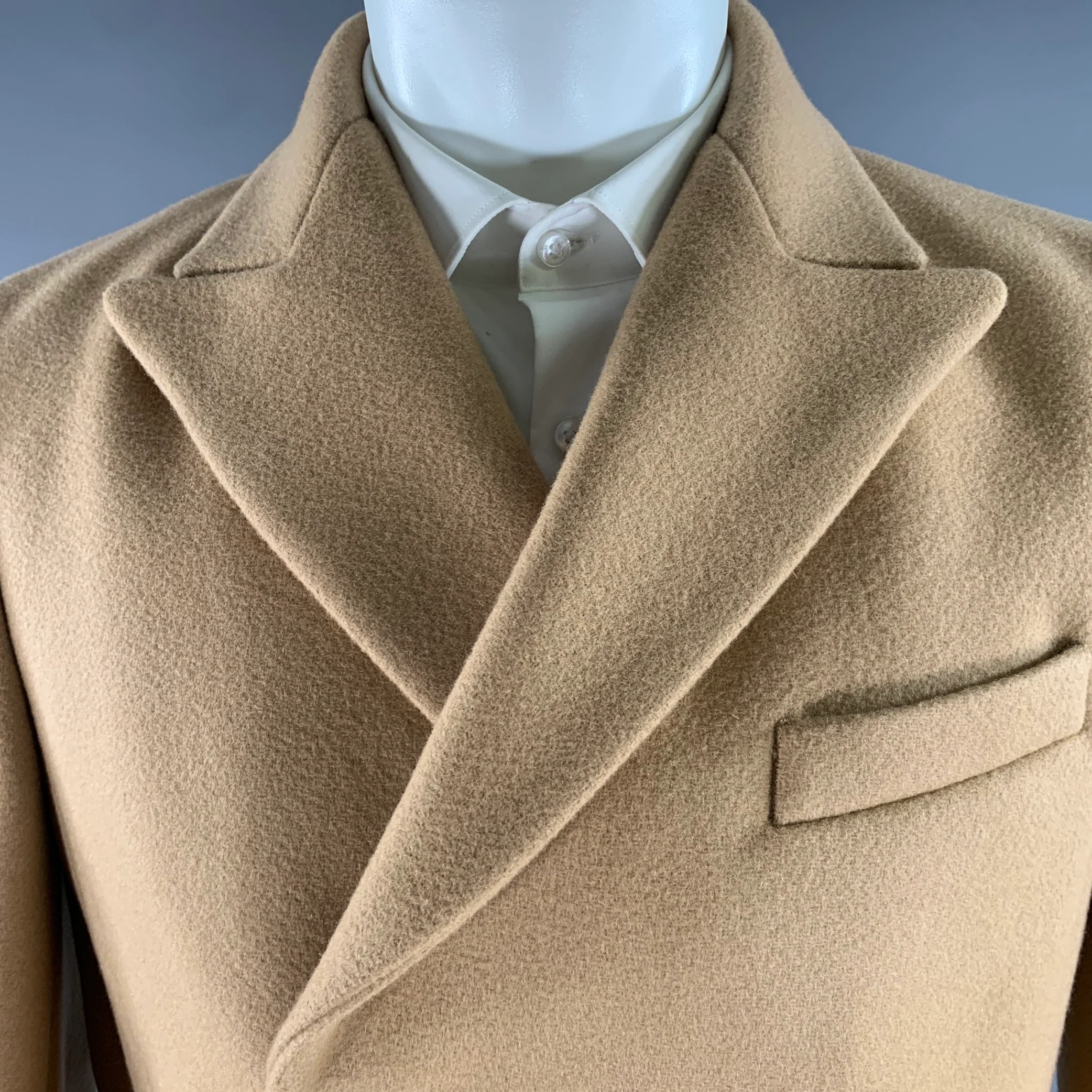NILI LOTAN Size M Tan Wool Peacoat - Image 2