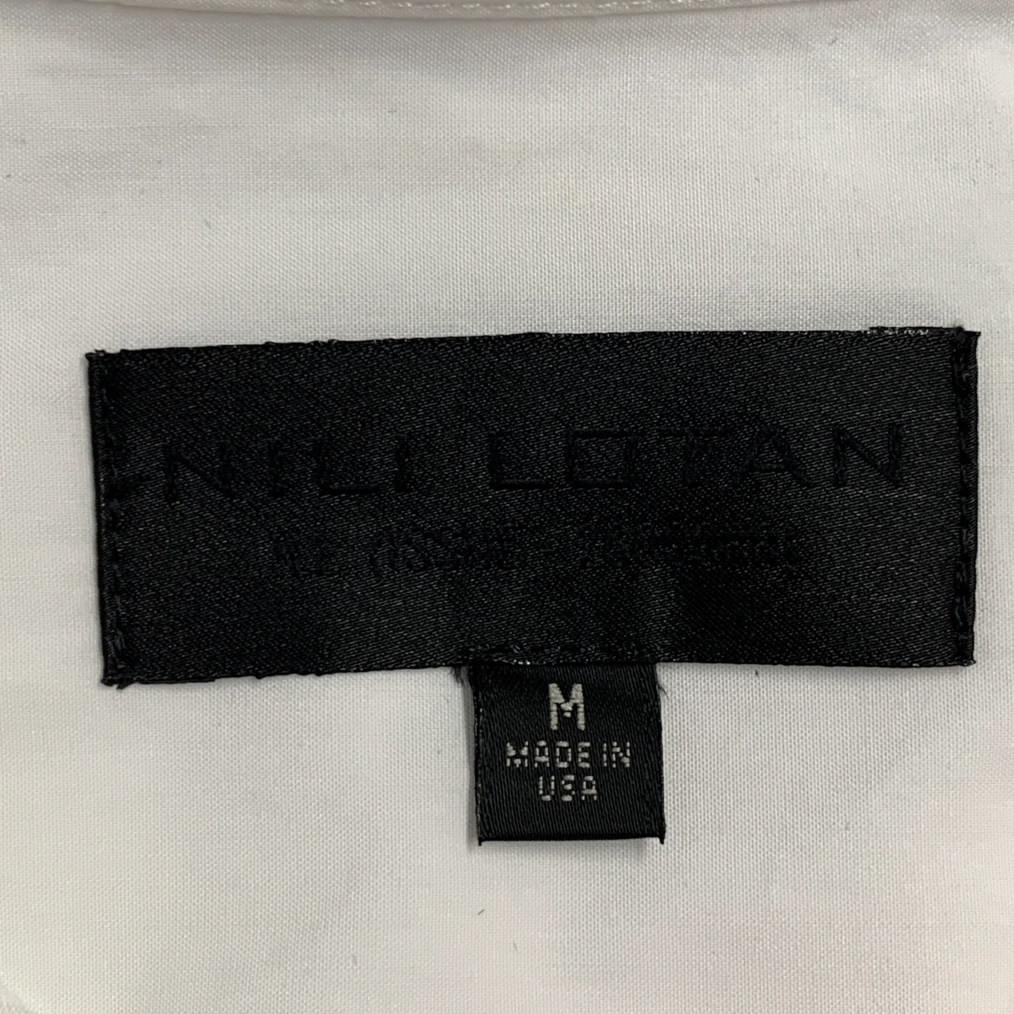 NILI LOTAN Size M White Cotton Pleated Bib Formal Tuxedo Long Sleeve Shirt - Image 9