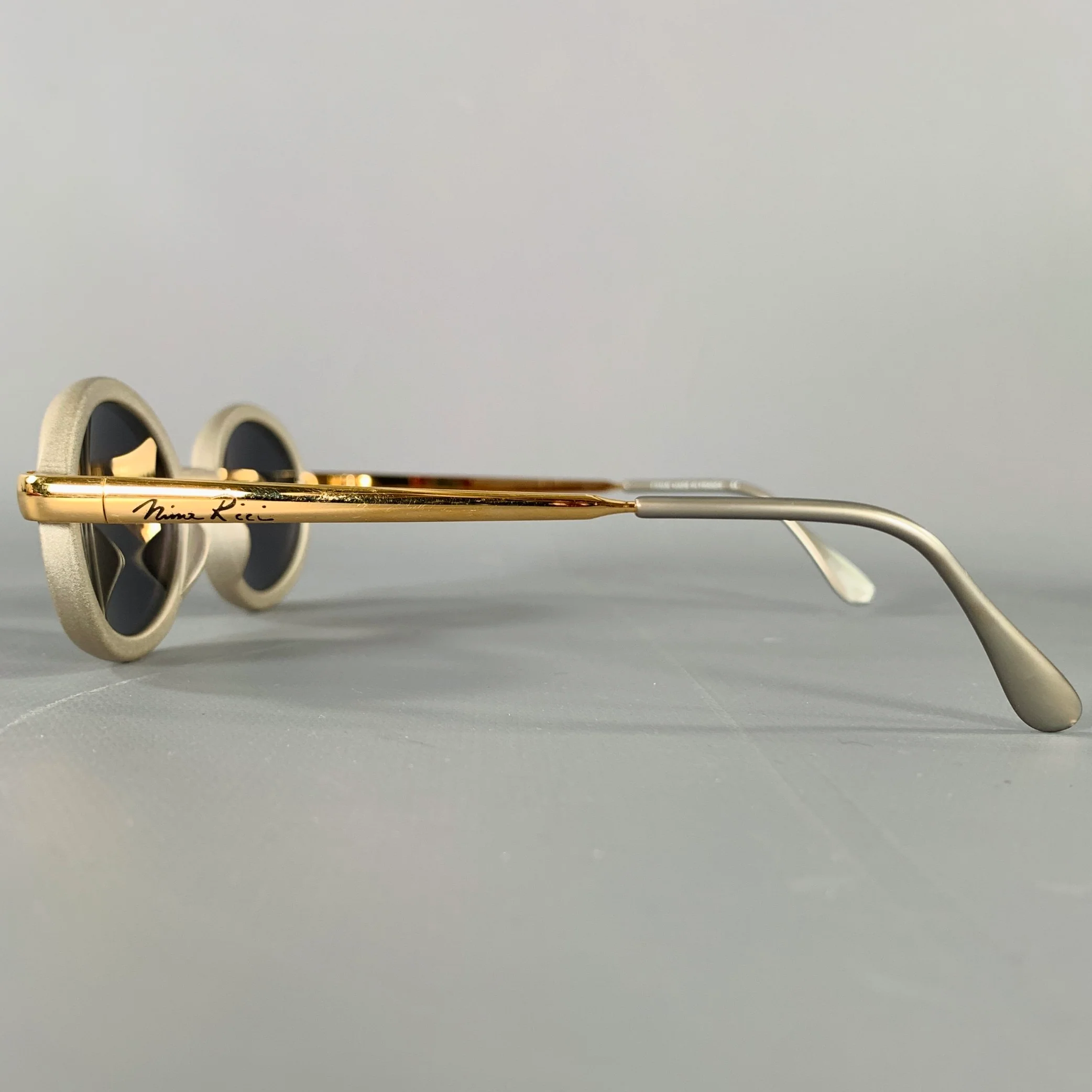 NINA RICCI -3076- Grey Gold Acetate Metal Sunglasses - Image 4