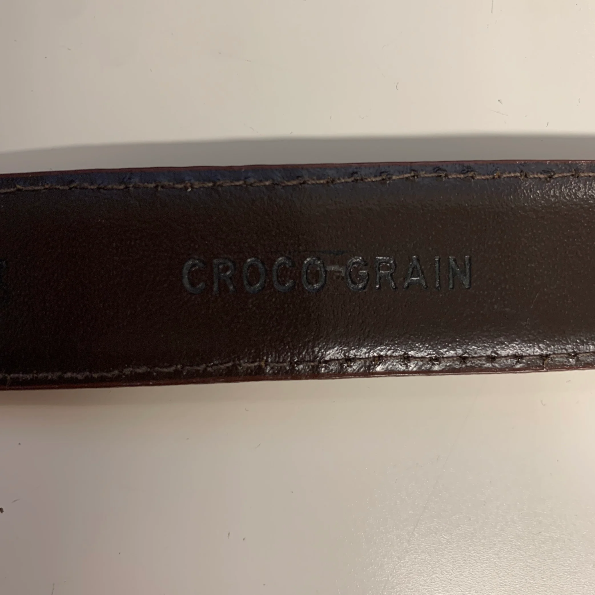 NO BRAND Brown Cognac Alligator Leather Belt - Image 8