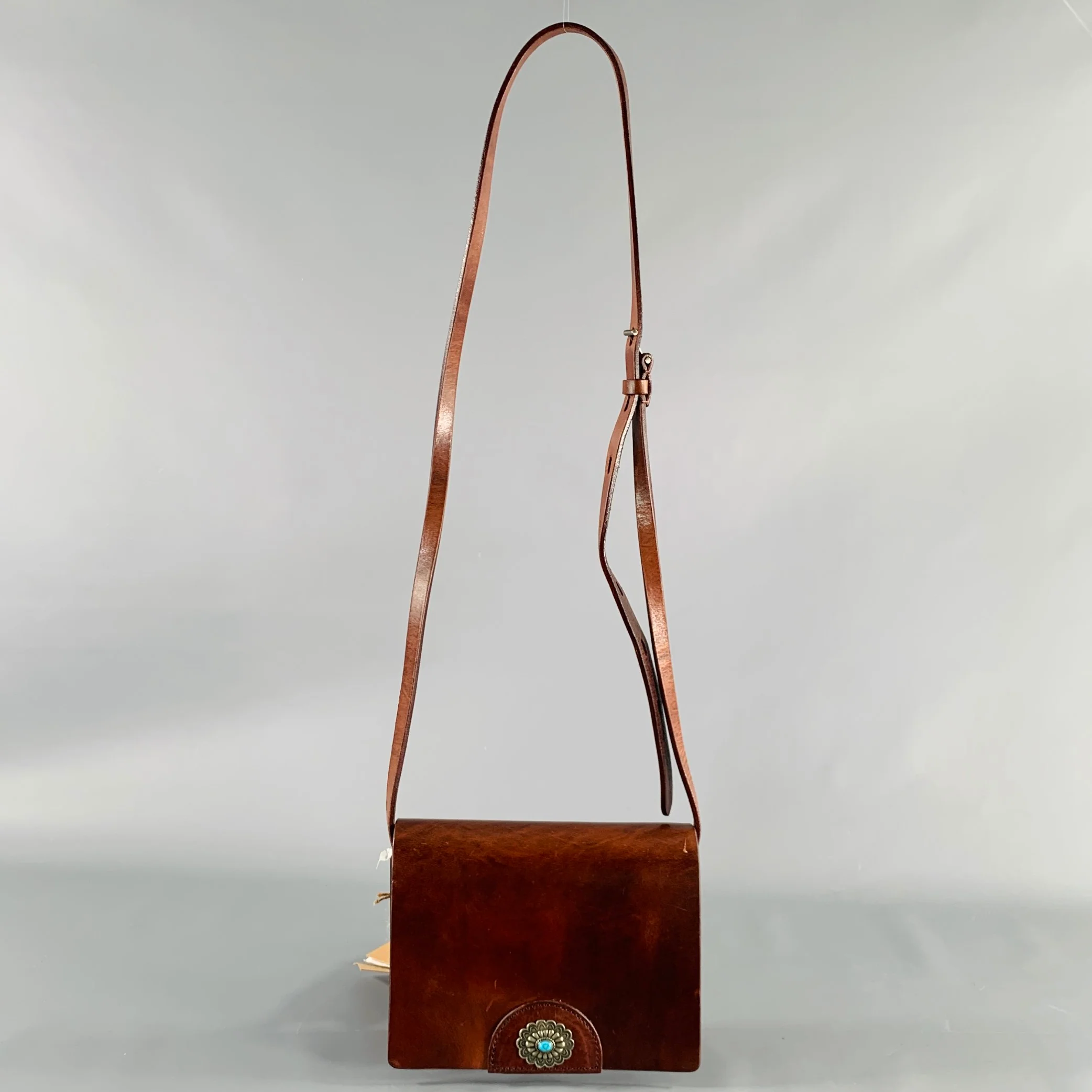 NO BRAND Brown Leather Western Cross Body Handbag