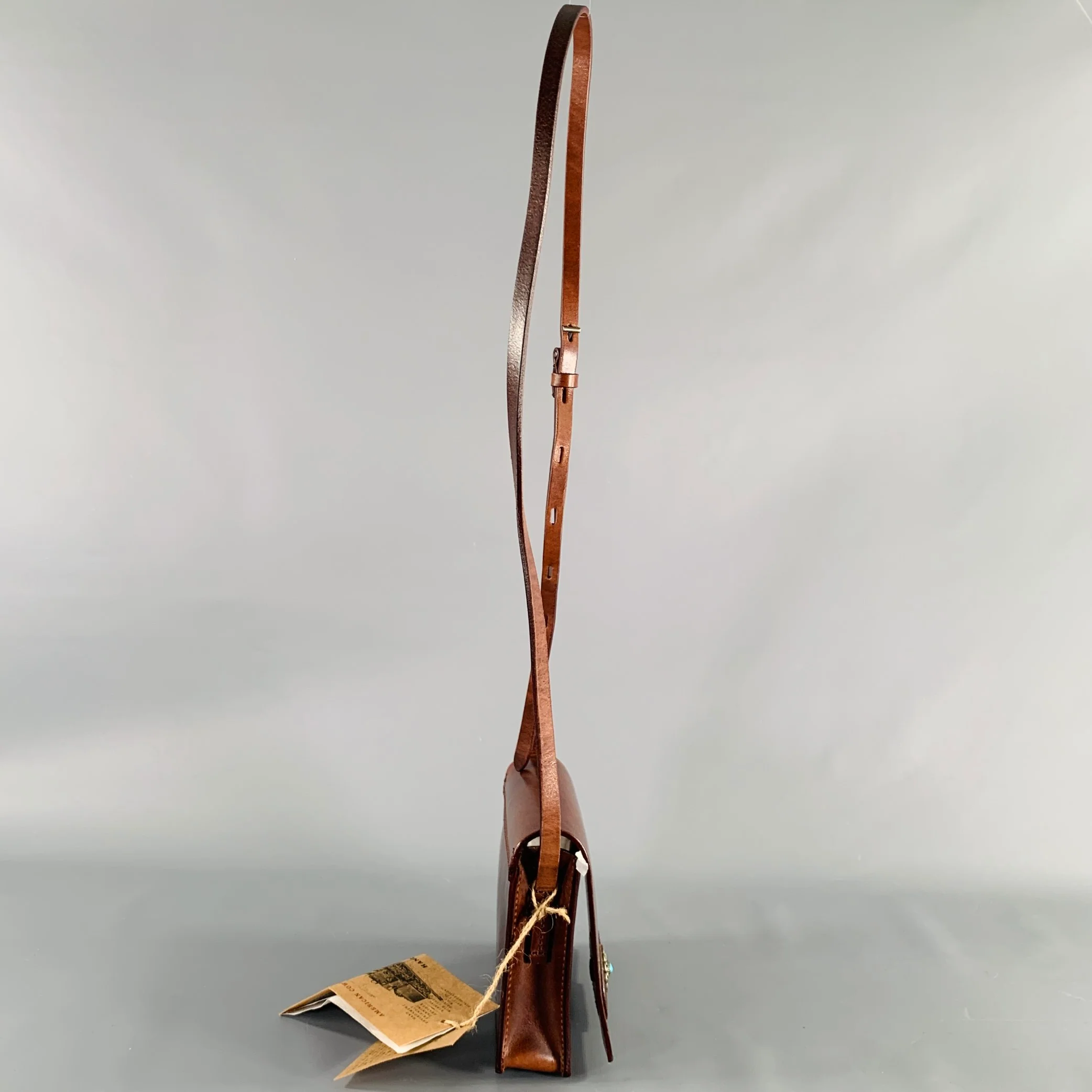 NO BRAND Brown Leather Western Cross Body Handbag - Image 3