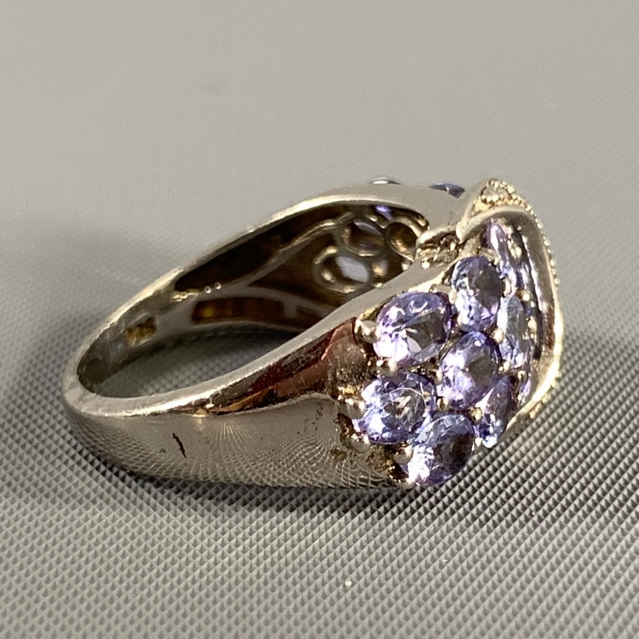 NO BRAND Lavender Silver Belts Sterling Ring - Image 2