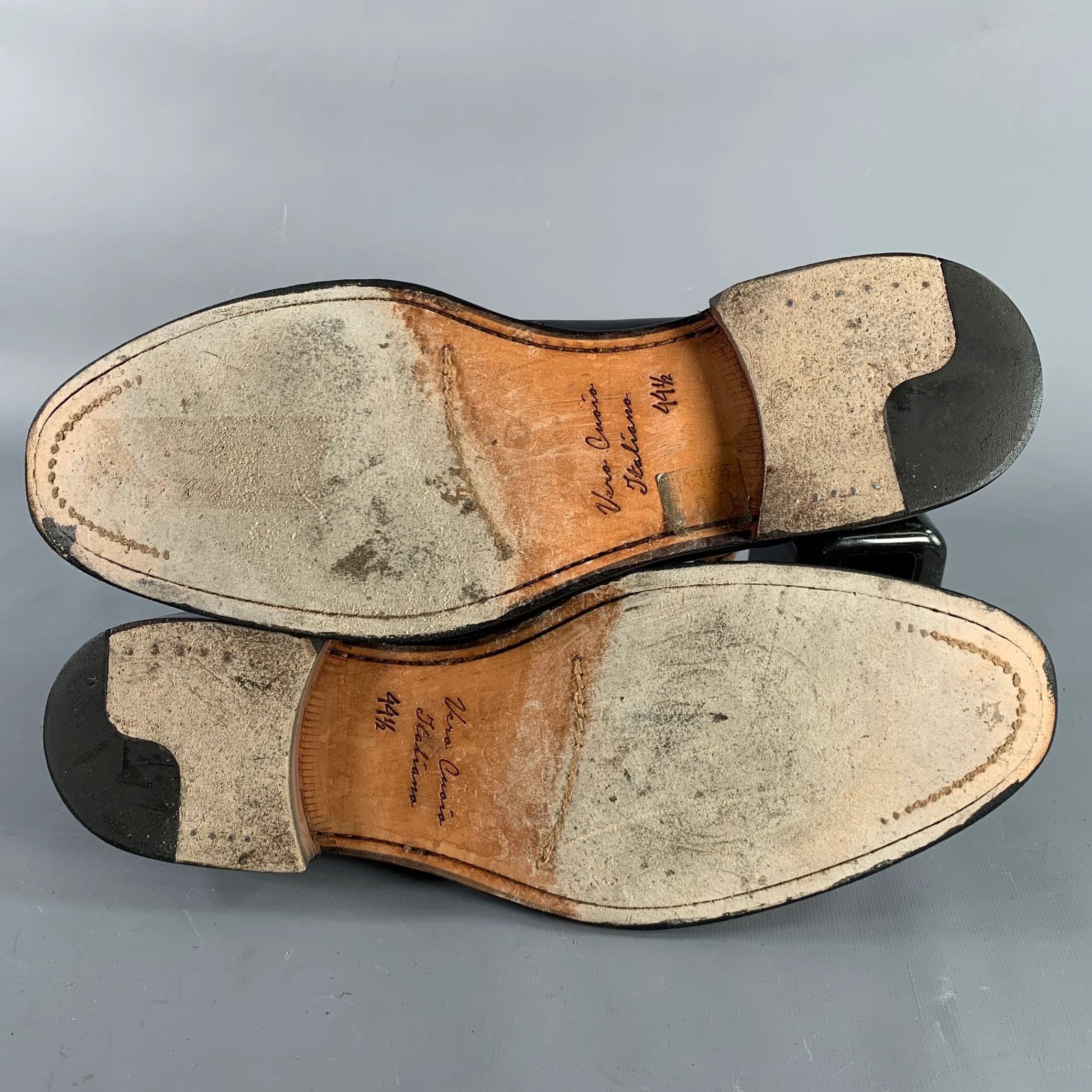 NO BRAND Size 11.5 Green Perforated Leather Double Monk Strap Loafers - Image 6