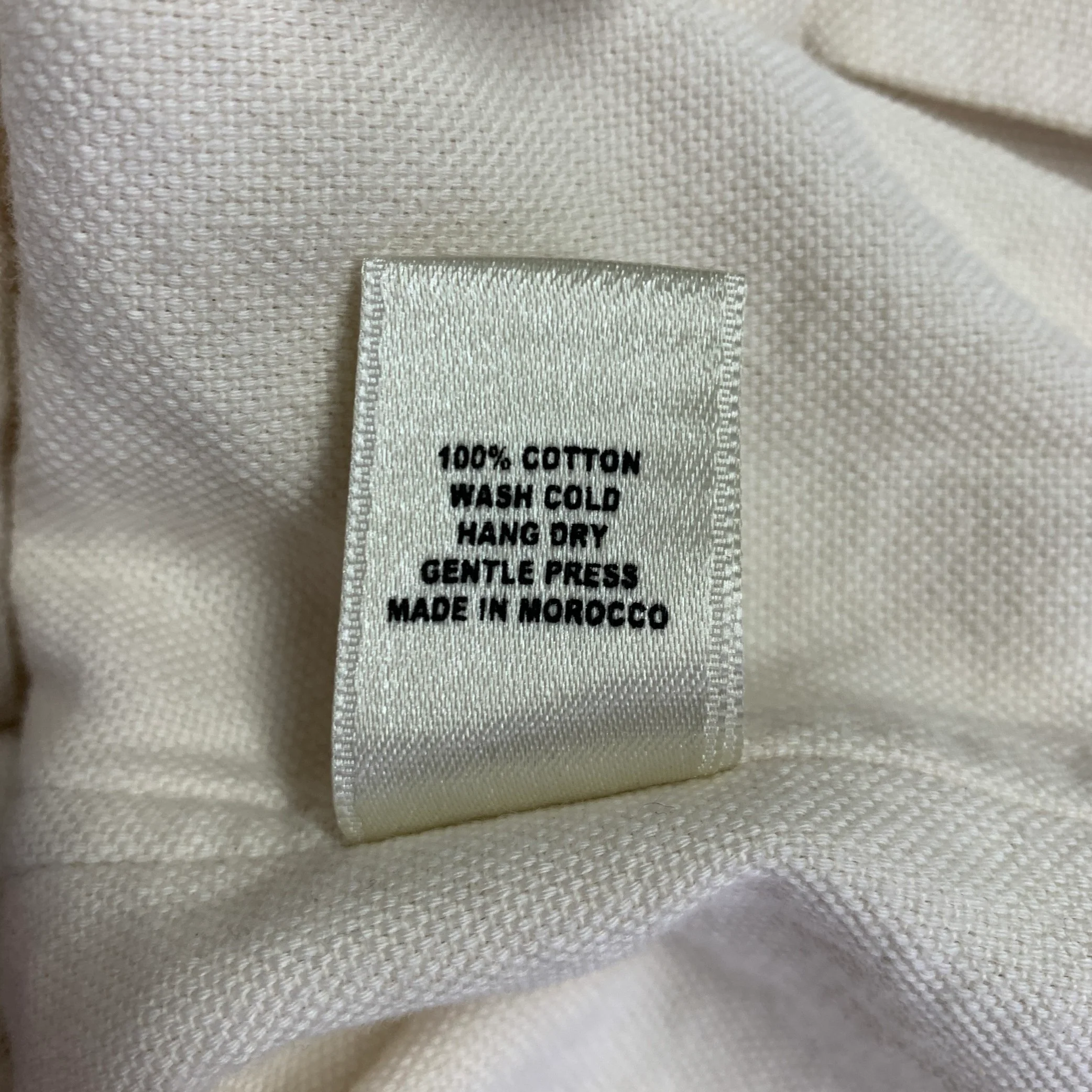 NO BRAND Size M Cream Cotton Two Pockets Short Sleeve Shirt - Image 7