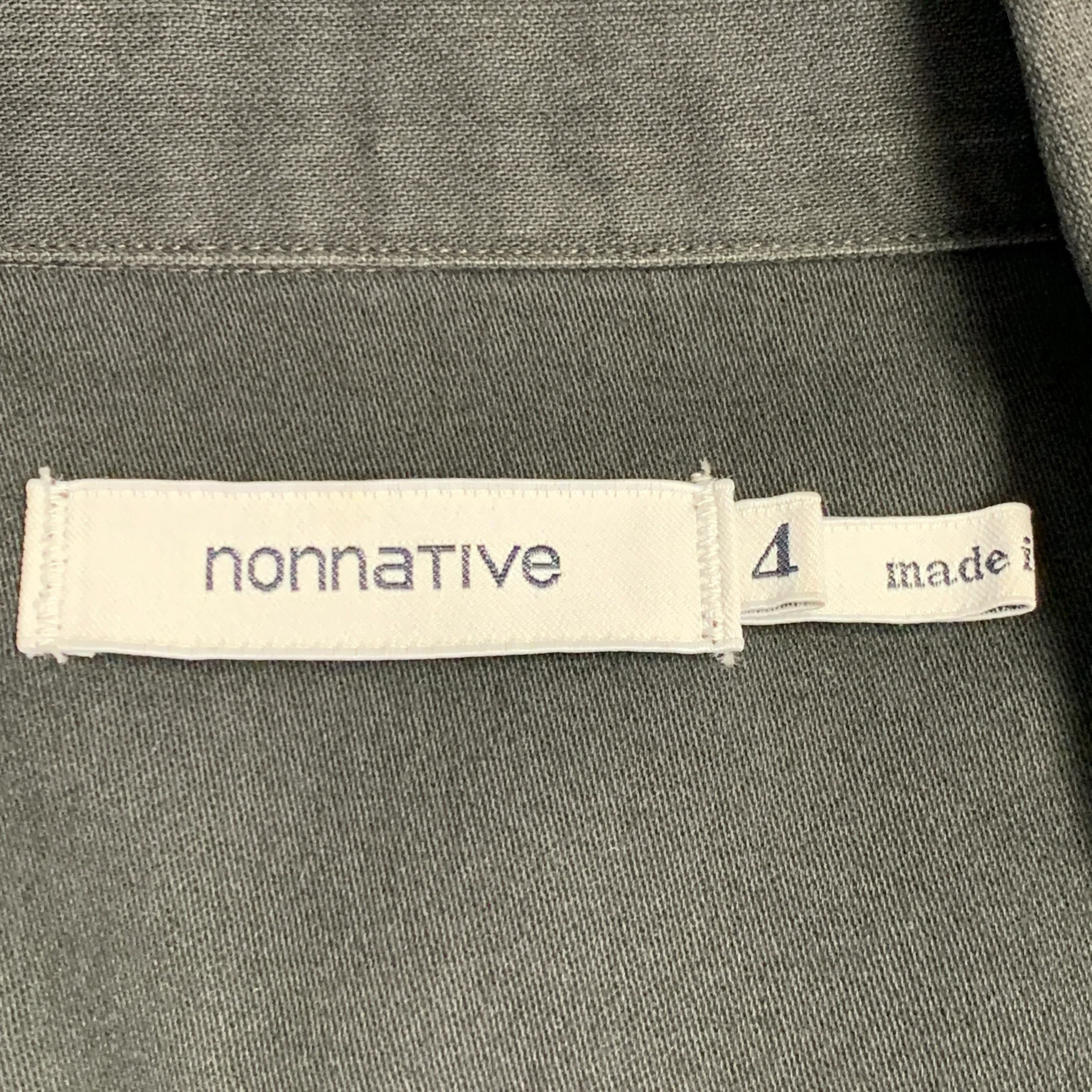 NONNATIVE Size XL Grey Charcoal Cotton Two Pockets Long Sleeve Shirt - Image 4