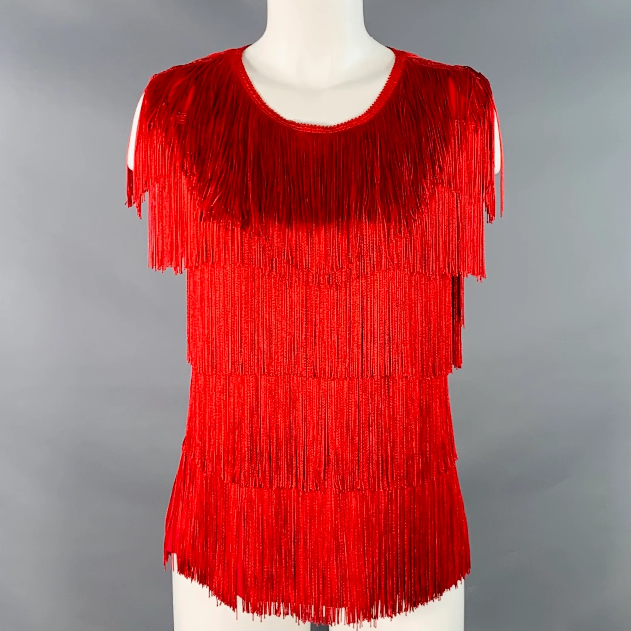 NORMA KAMALI Size M Red Polyester Blend Sleeveless Dress Top