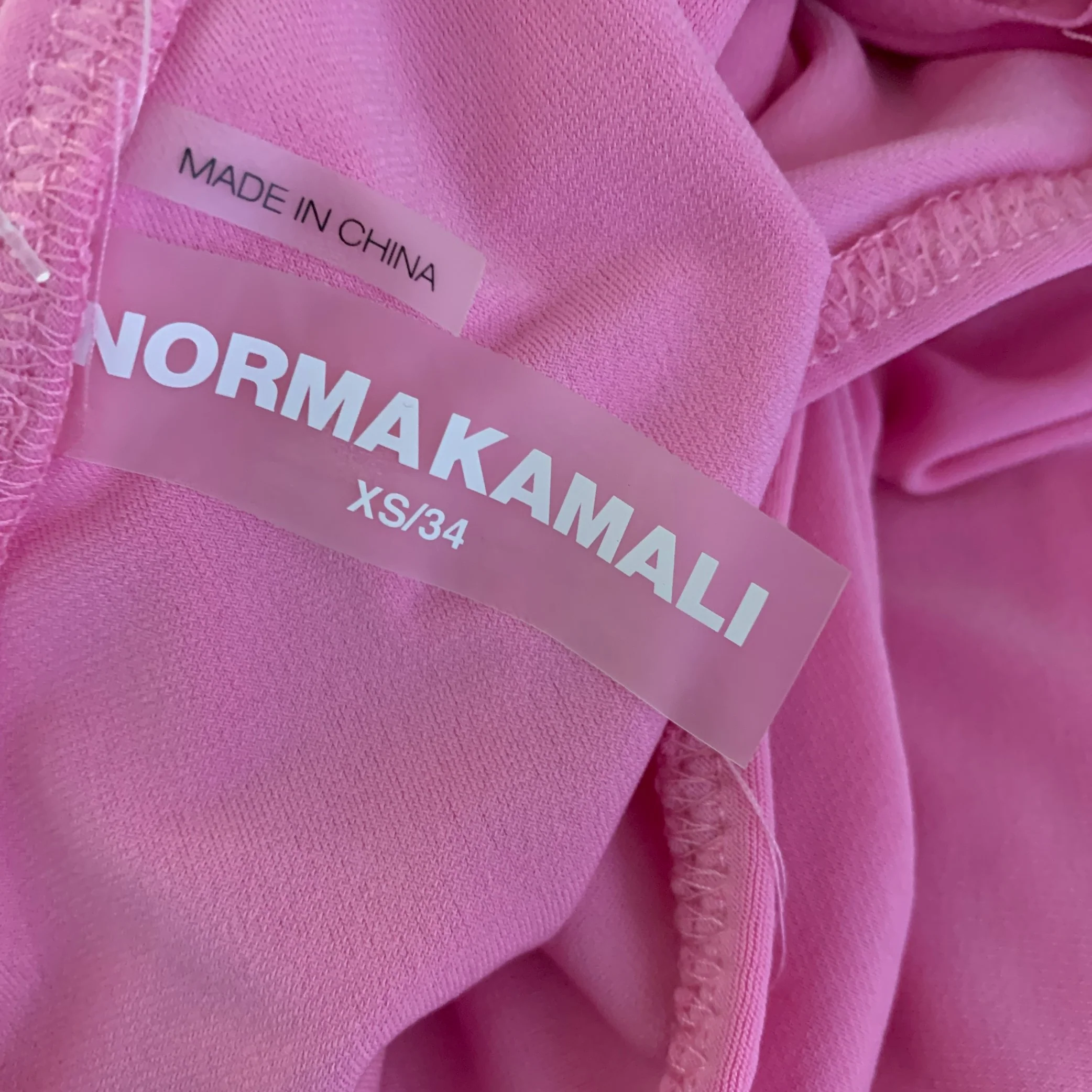 NORMA KAMALI Size XS Pink Polyester Spandex Ruched One Shoulder Dress - Image 4