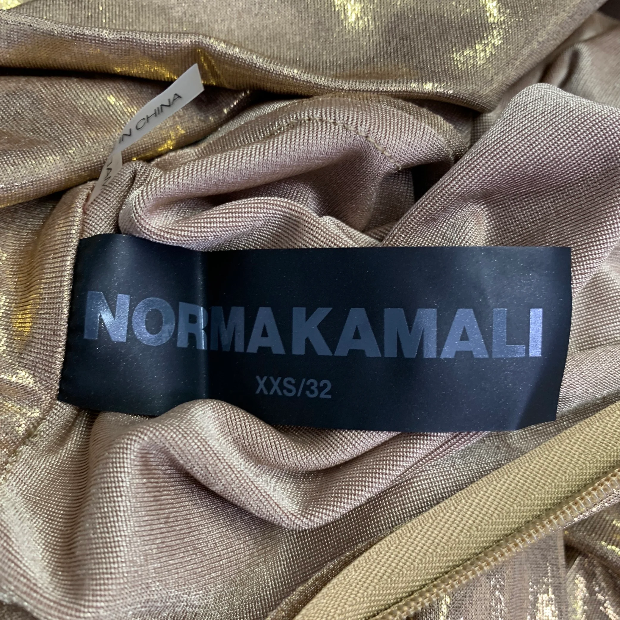 NORMA KAMALI Size XXS Gold Polyester Blend Long Sleeve Fishtail Evening Gown - Image 5