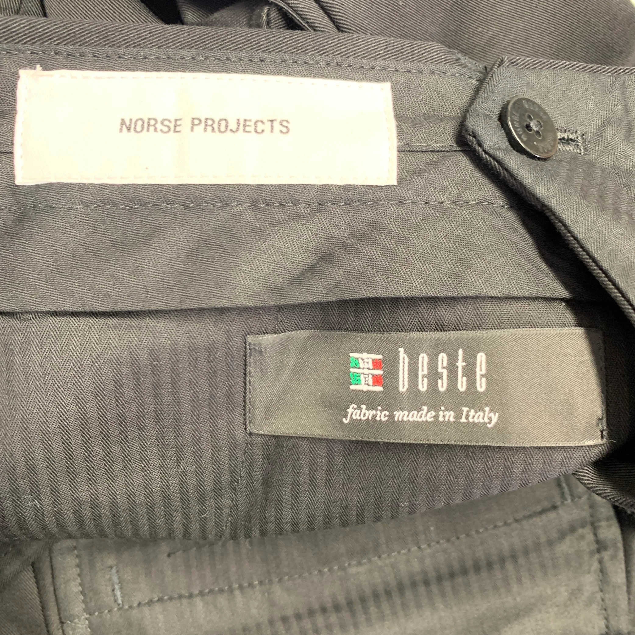 NORSE PROJECTS Size 30 Black Twill Cotton Flat Front Dress Pants - Image 3