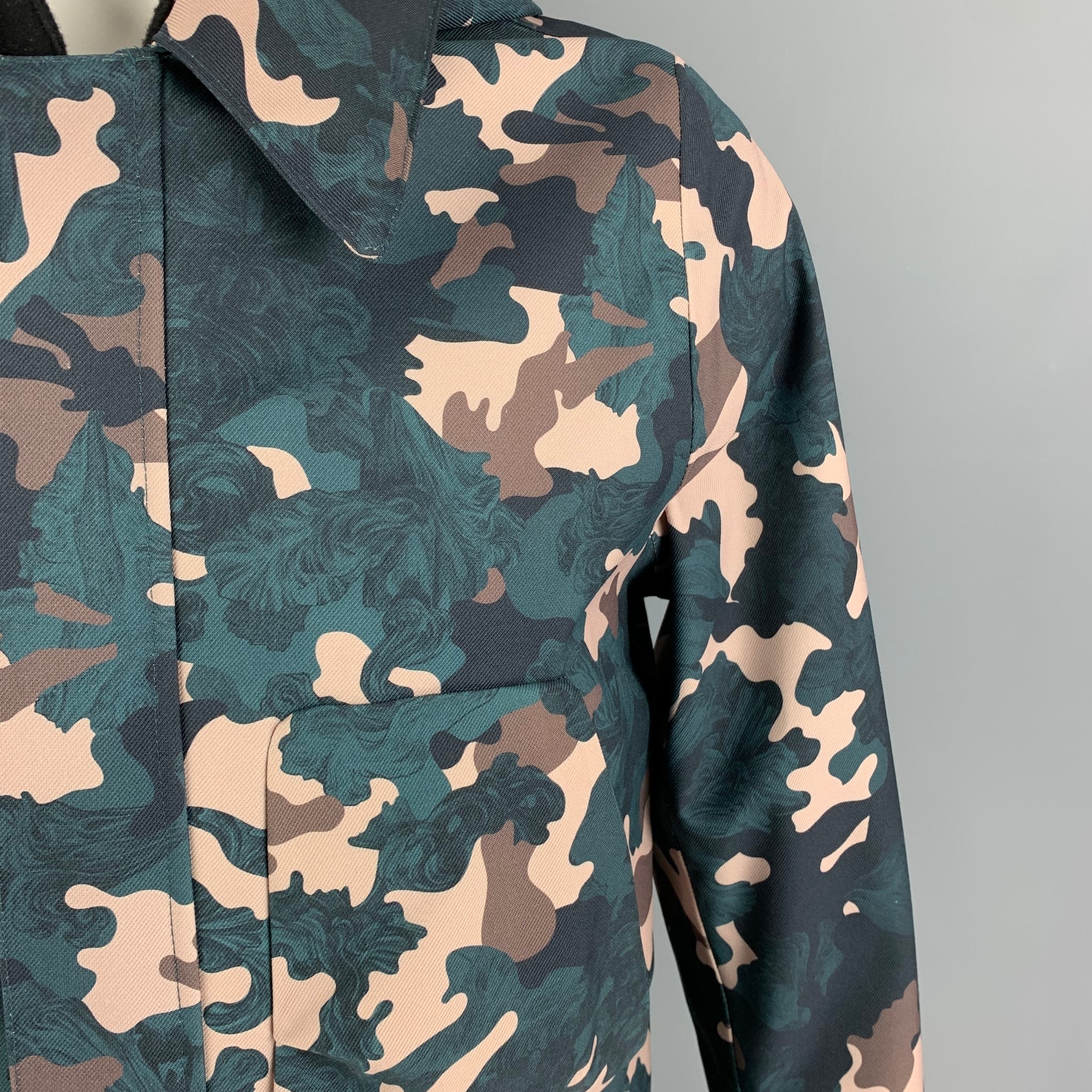 NORWEGIANRAIN Size XL Green Brown Camouflage Nesta Falck Homme Raincoat - Image 7
