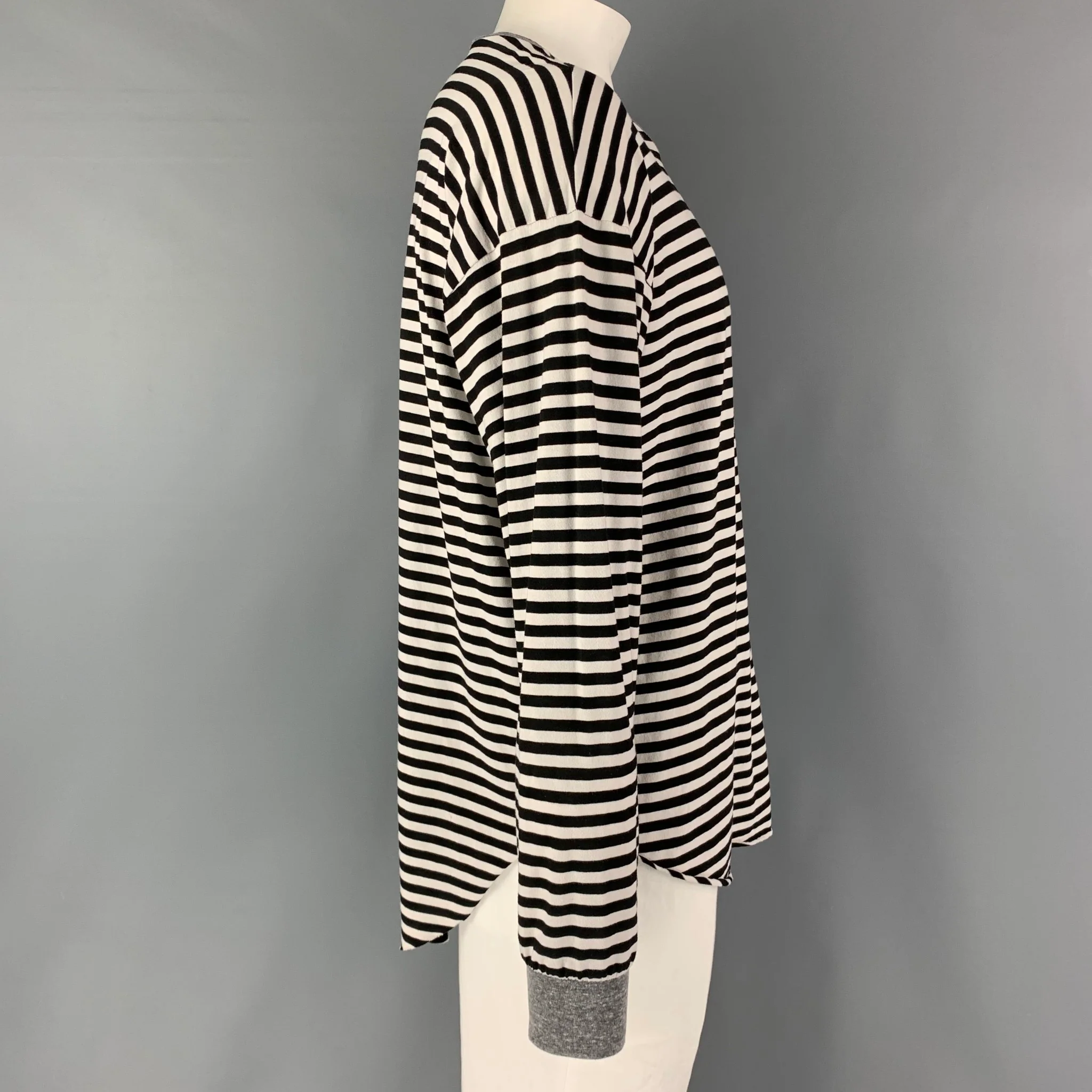 NSF Size XL Black White Stripe Cotton Polyester Long Sleeve T-shirt - Image 2