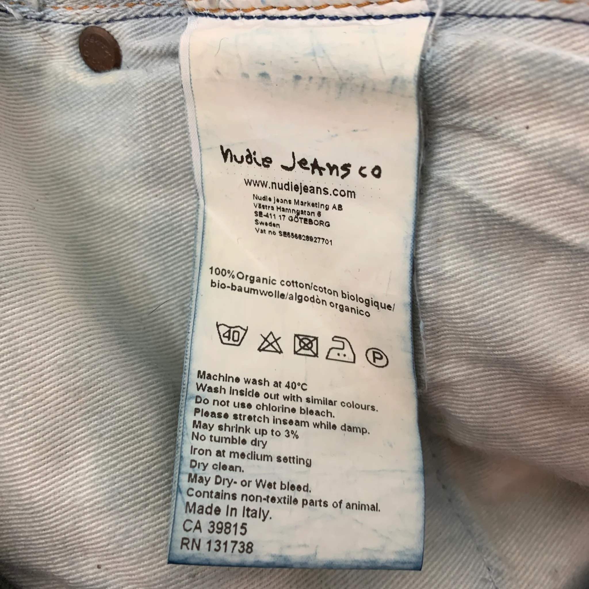 NUDIE JEANS Size 32 Blue Cotton Skinny Jeans - Image 3