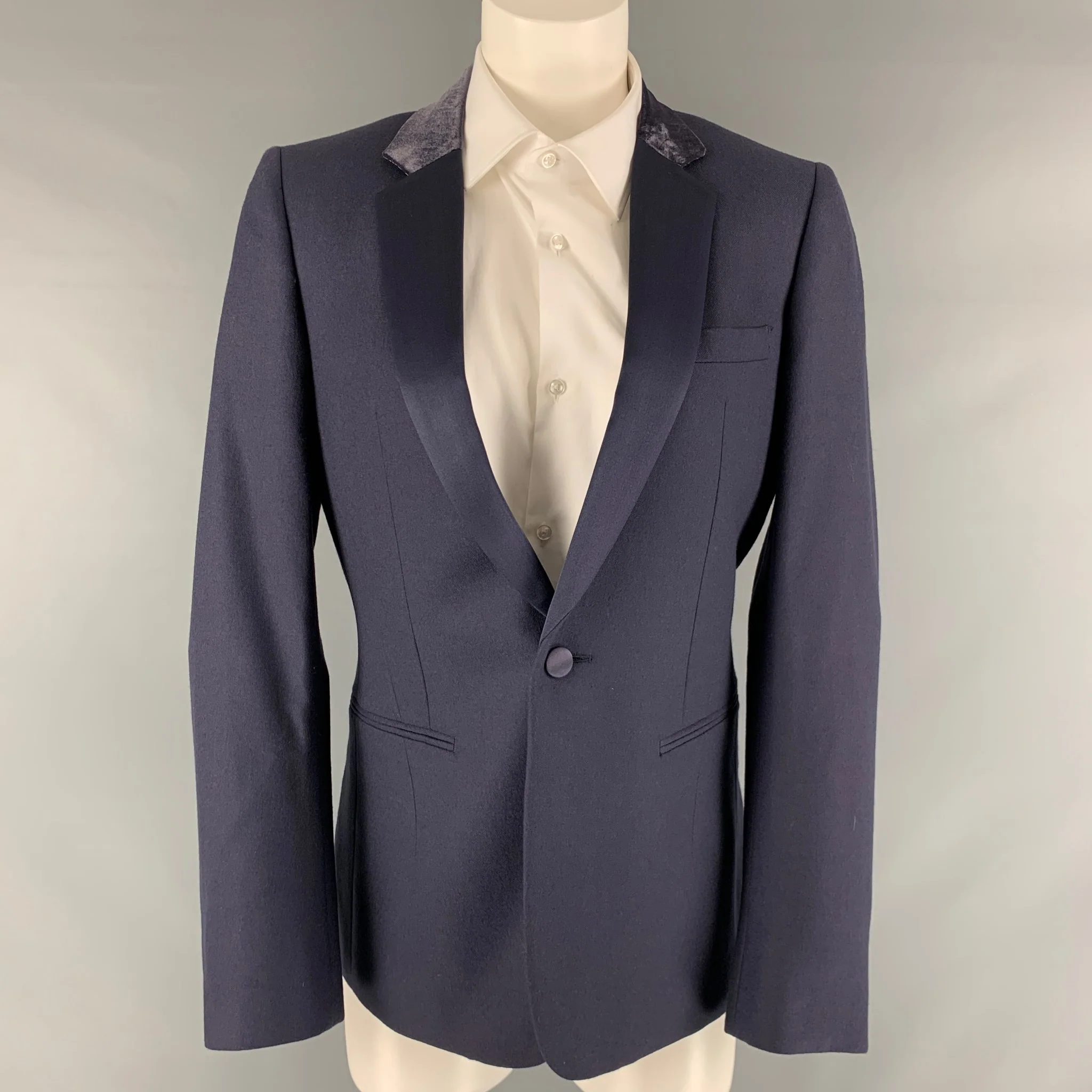 NUMBER (N)INE Size S Purple Wool Cashmere Single Button Tuxedo