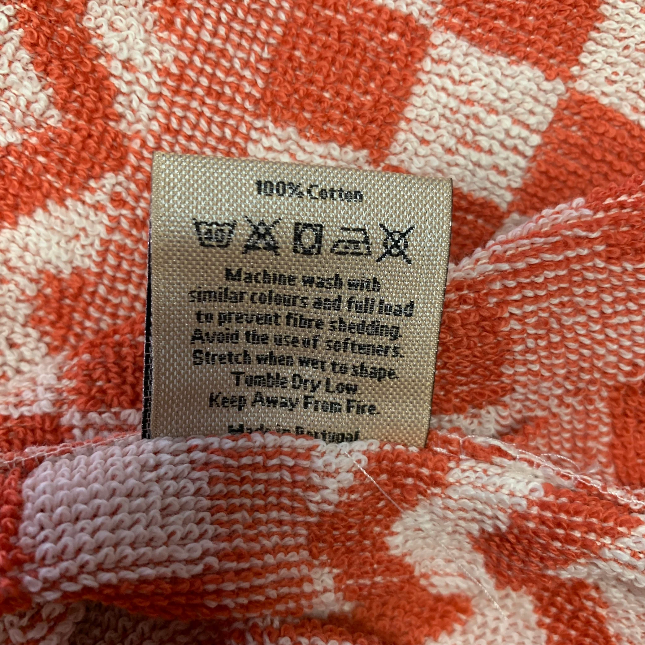 OAS Size L Orange White Abstract Terry Camp Short Sleeve Shirt - Image 6