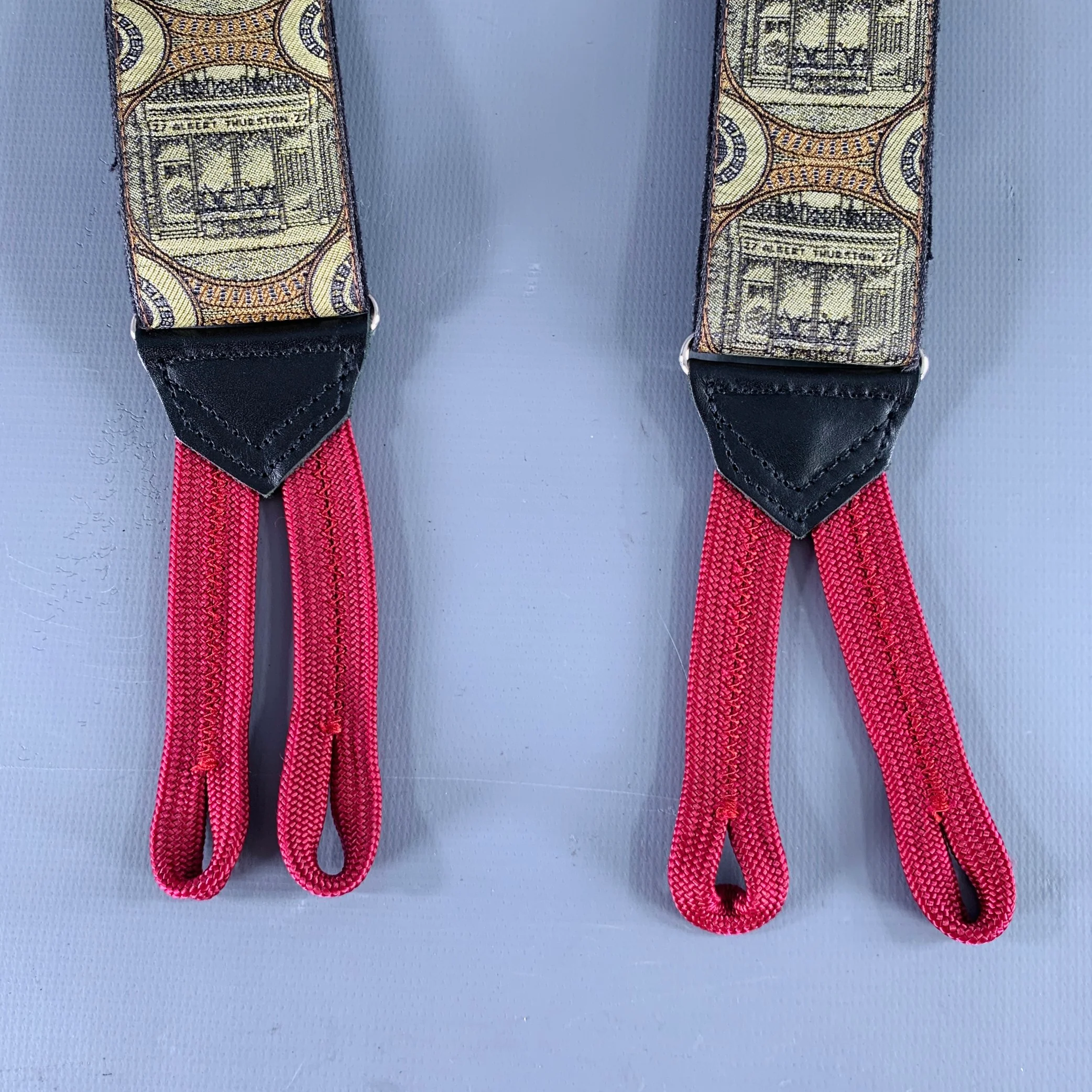 O'CONNELL'S Black Taupe Jacquard Limited Edition Suspenders - Image 4