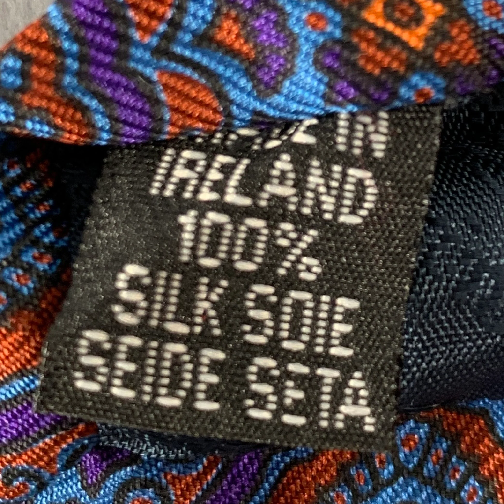 O'CONNELL'S Purple Orange Brocade Silk Tie - Image 5