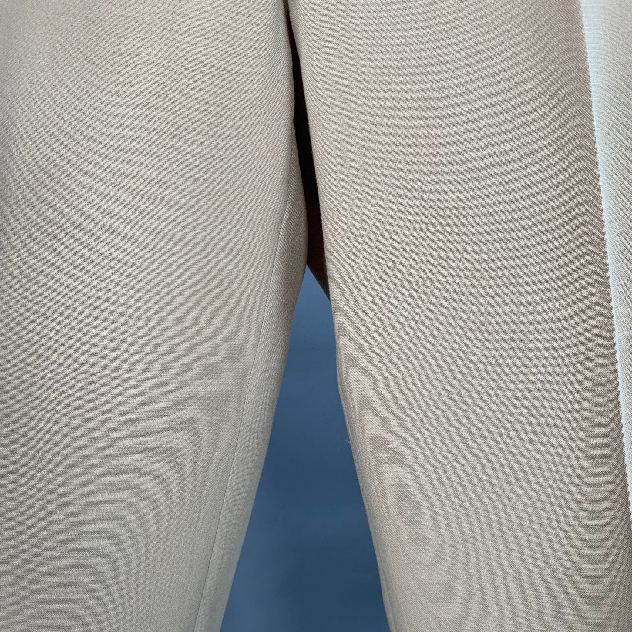O'CONNELL'S Size 38 Khaki Flat Front Tapered Dress Pants - Image 7