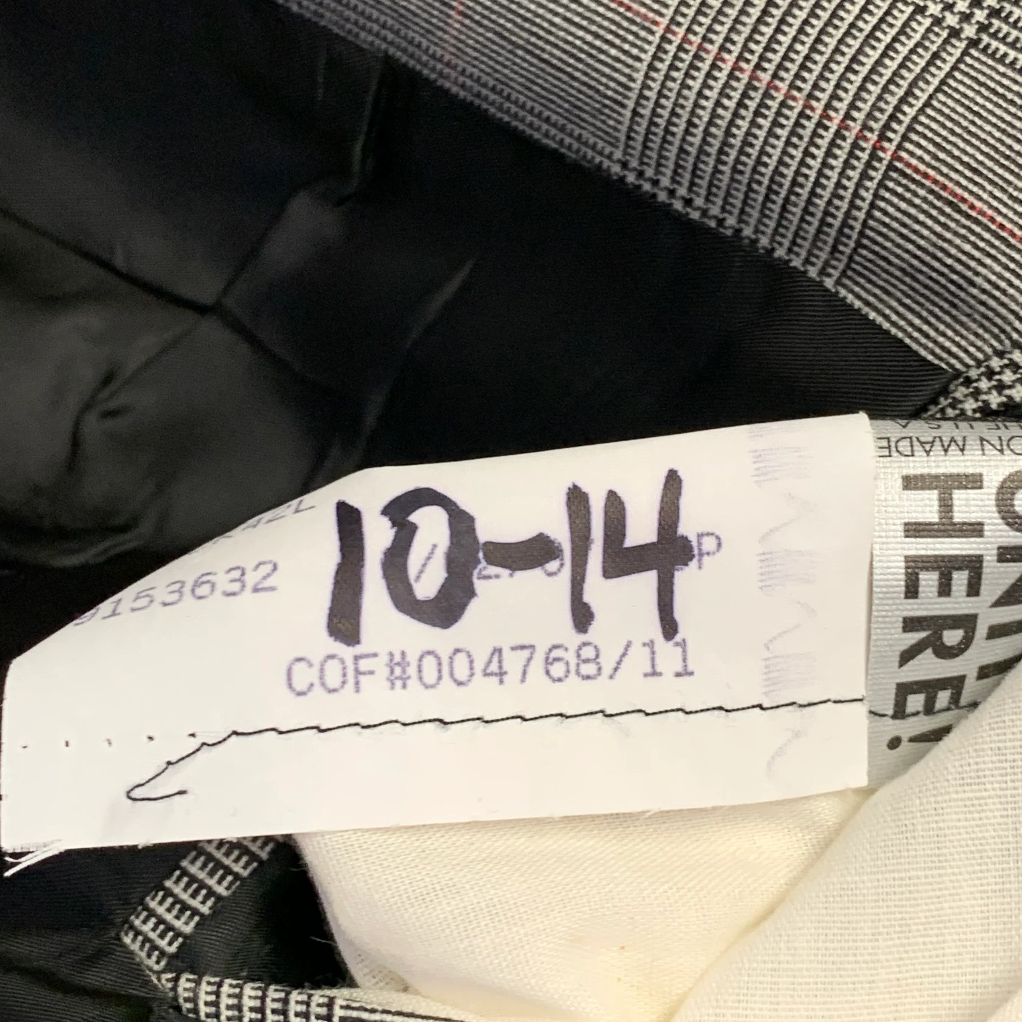 O'CONNELL'S Size 42 Long Black White Plaid Wool Notch Lapel Suit - Image 10