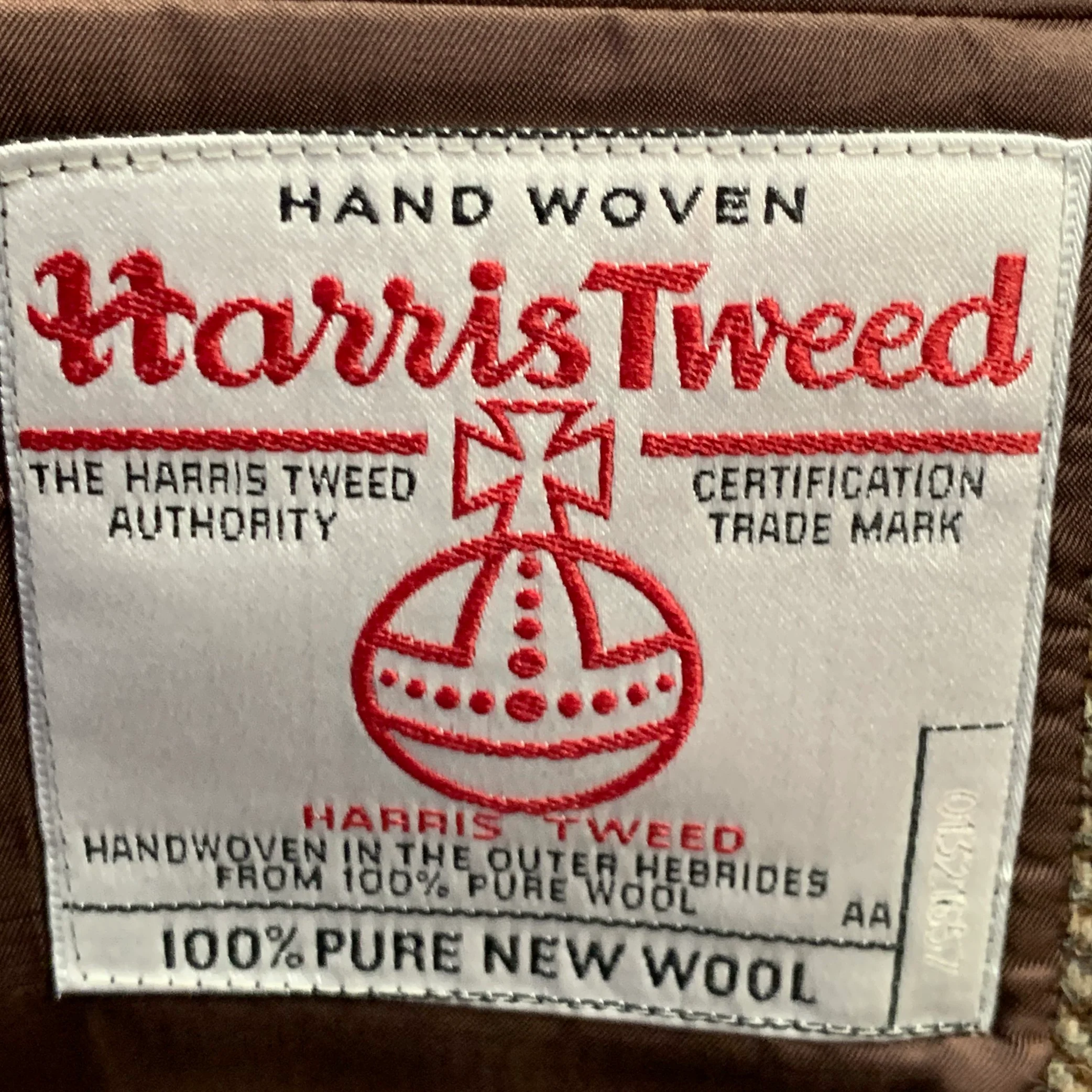 O'CONNELL'S Size 42 Long Brown Beige Herringbone Wool Sport Coat - Image 9