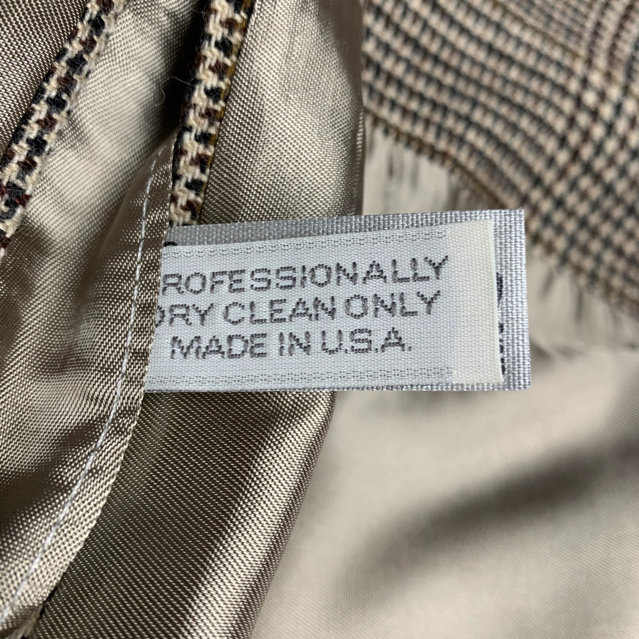 O'CONNELL'S Size 42 Long Brown Cream Glenplaid Cashmere Sport Coat - Image 10