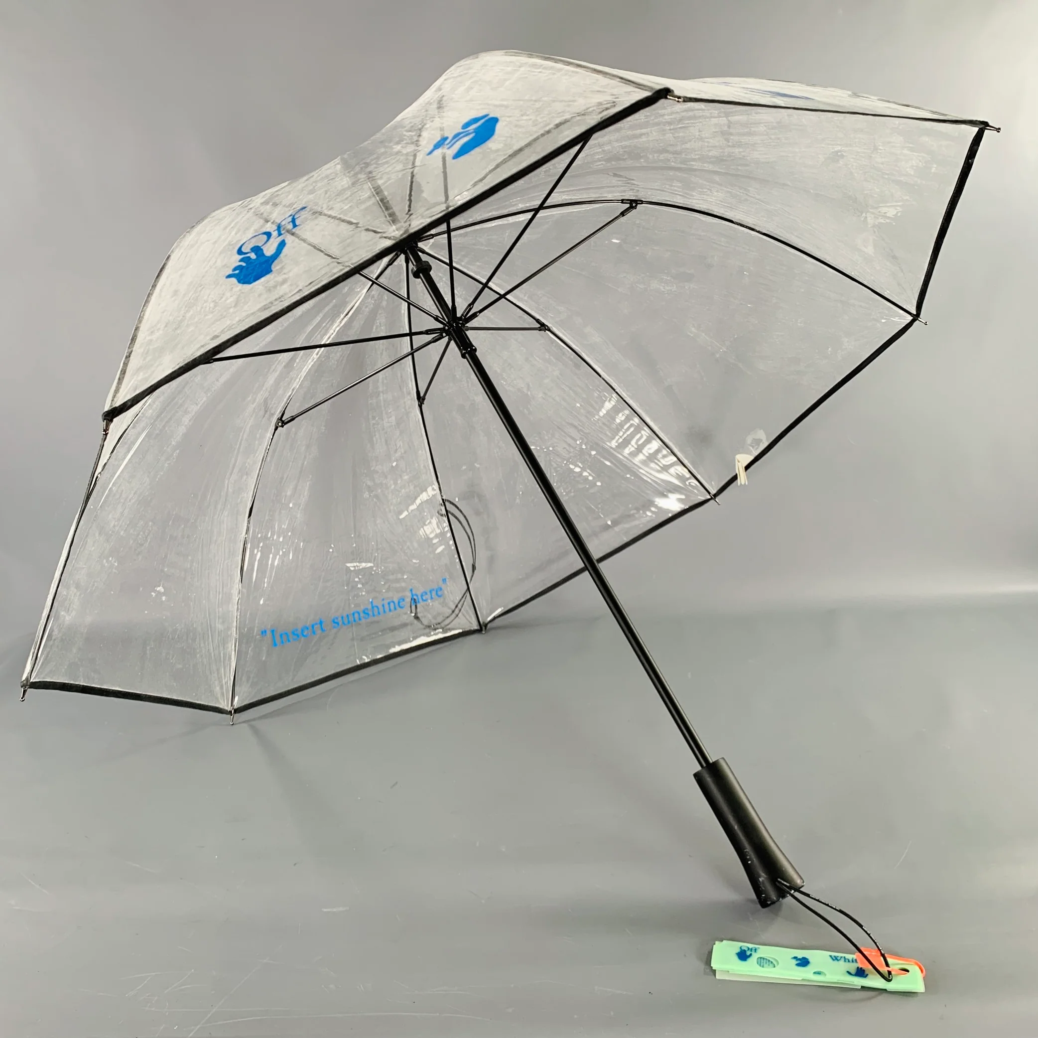 OFF-WHITE Blue Clear -Swimming Man- Transparent Plastic Umbrella - Image 2