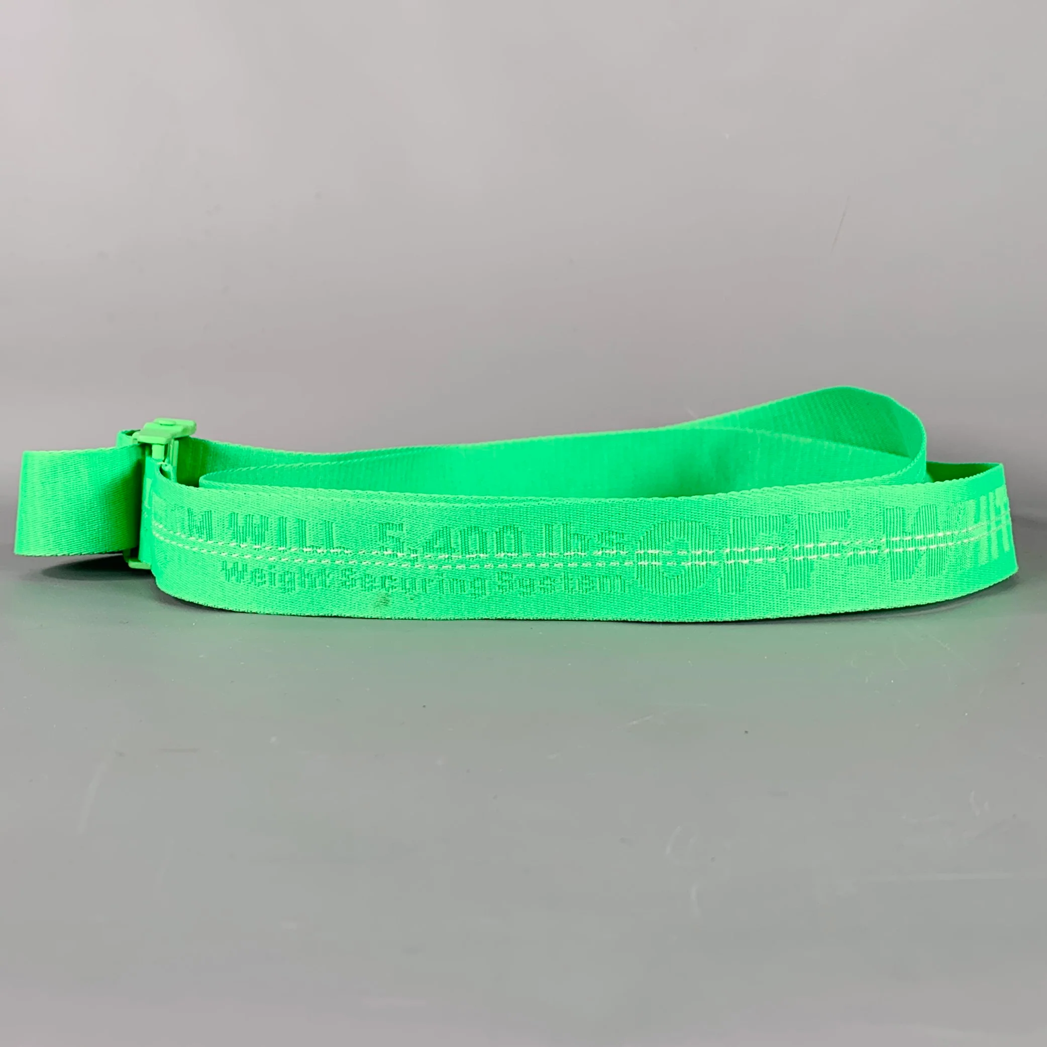 OFF-WHITE One Size Industrial Web Logo Green White Polyamide Blend Belt - Image 4