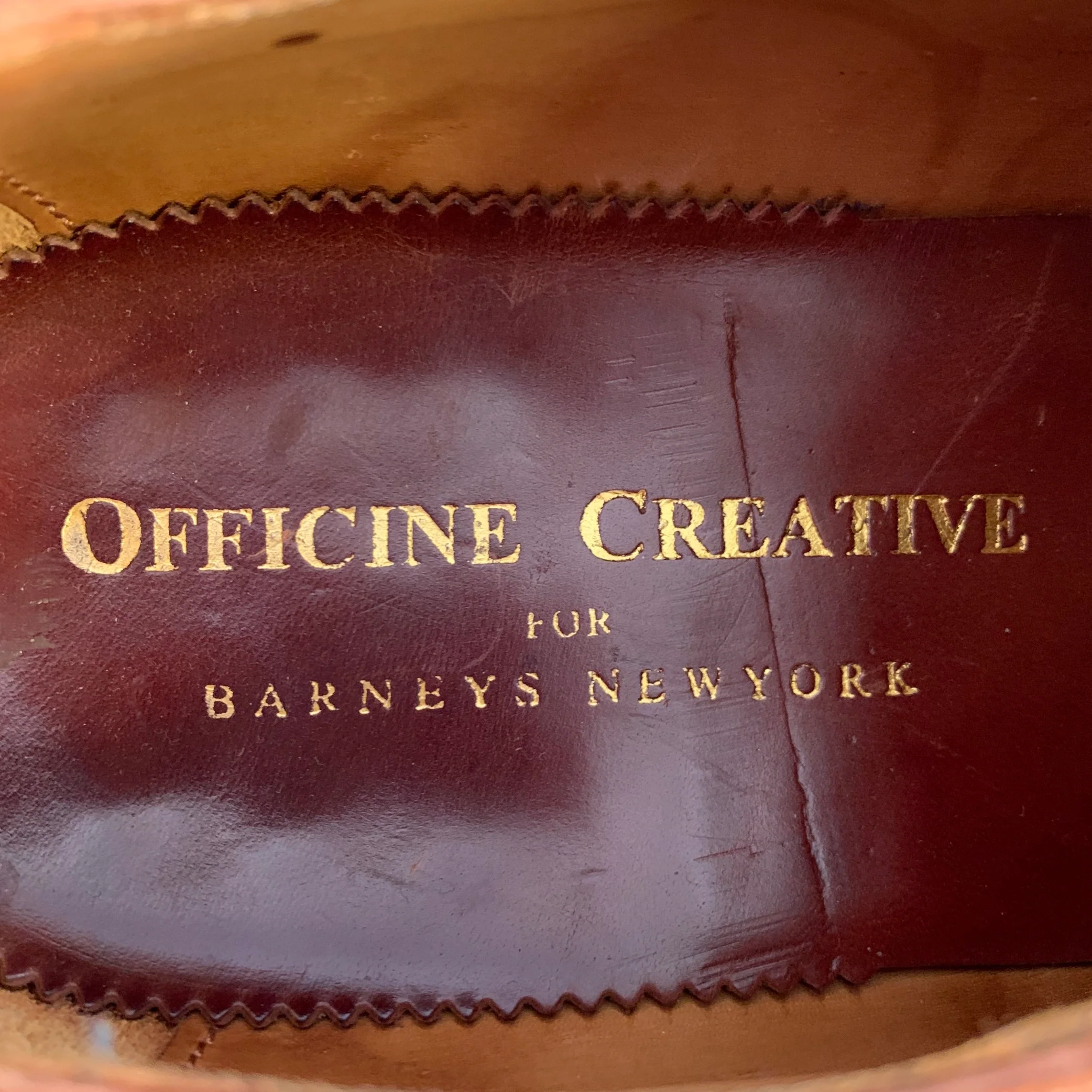 OFFICINE CREATIVE Size 9 Brown Leather Slip On Lace-Up Shoes - Image 7