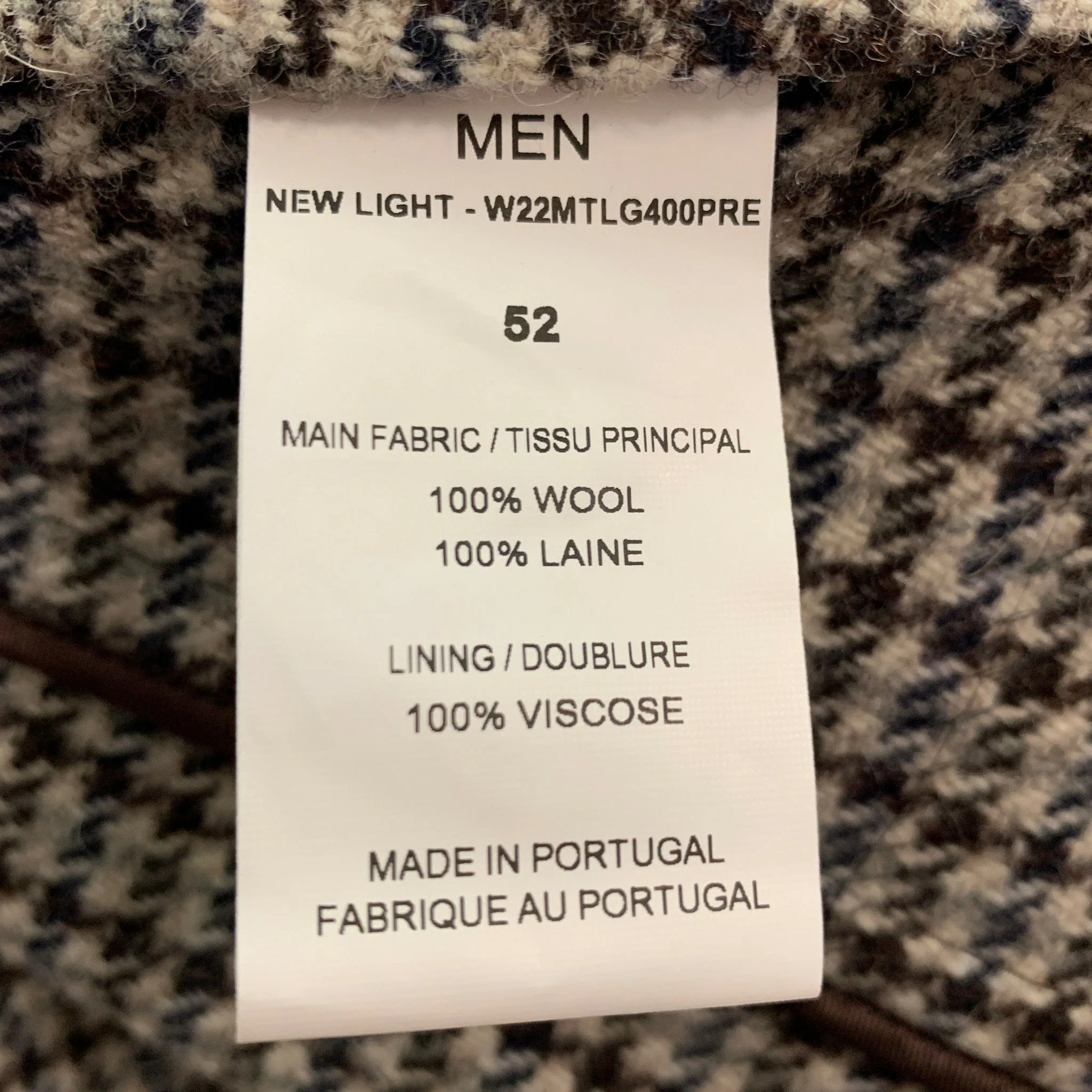 OFFICINE GENERALE Size 42 Brown Cream Houndstooth Wool Sport Coat - Image 6