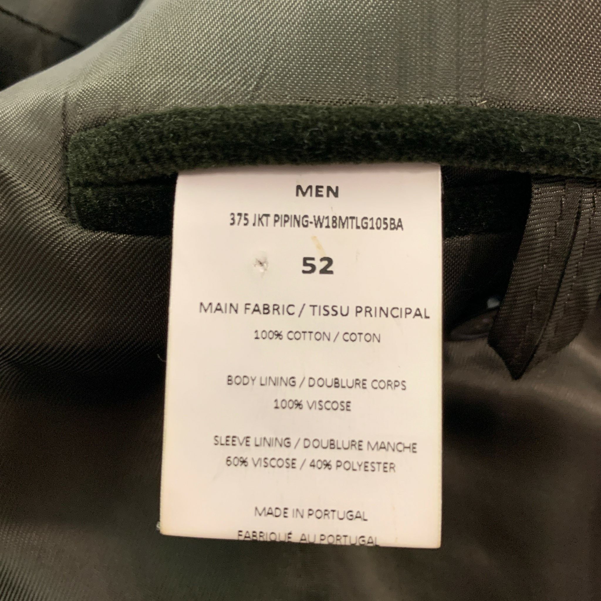 OFFICINE GENERALE Size 42 Olive Solid Cotton Velvet Sport Coat - Image 6