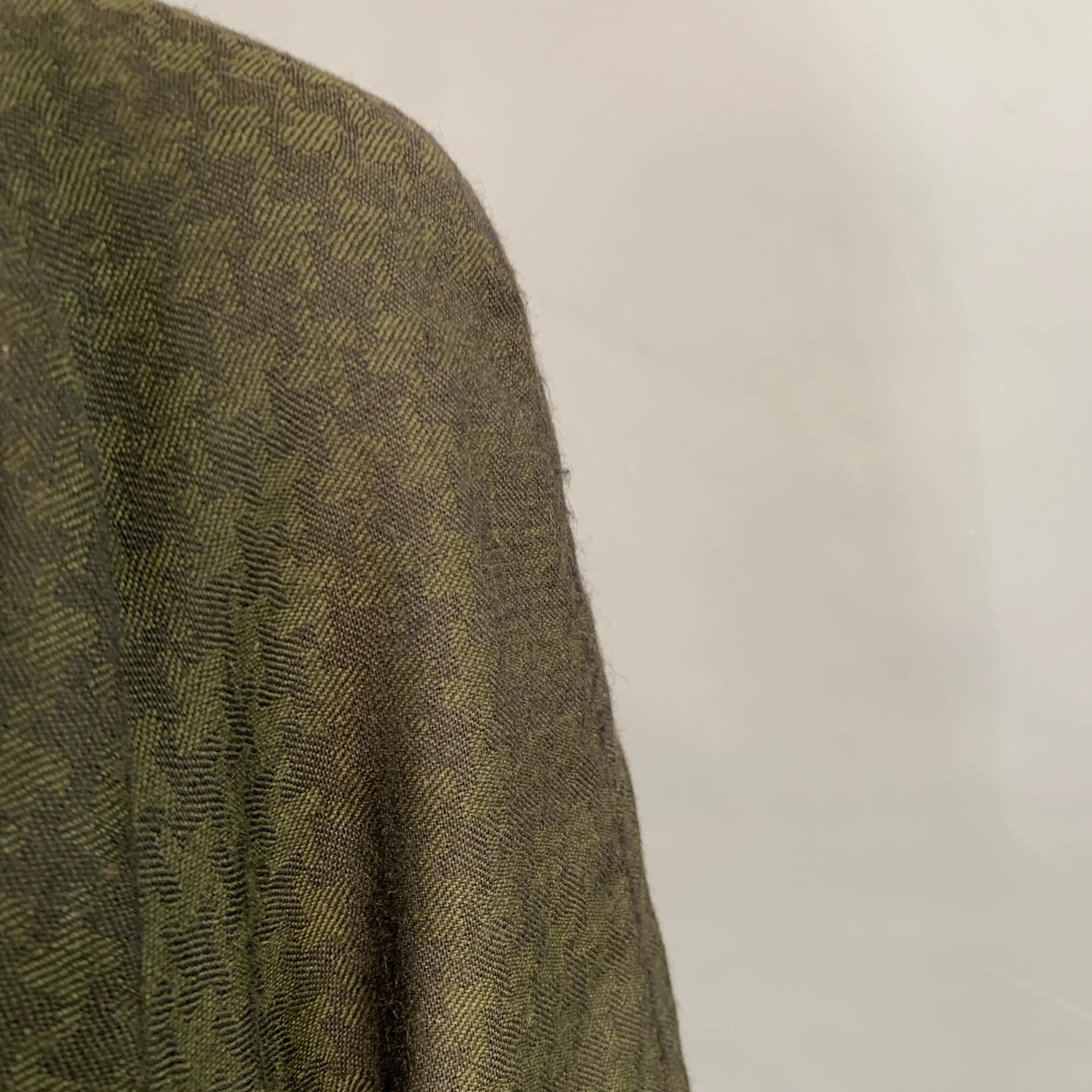 OKW Size XS Green Wool Button Down Houndstooth Mini Skirt Suit - Image 7