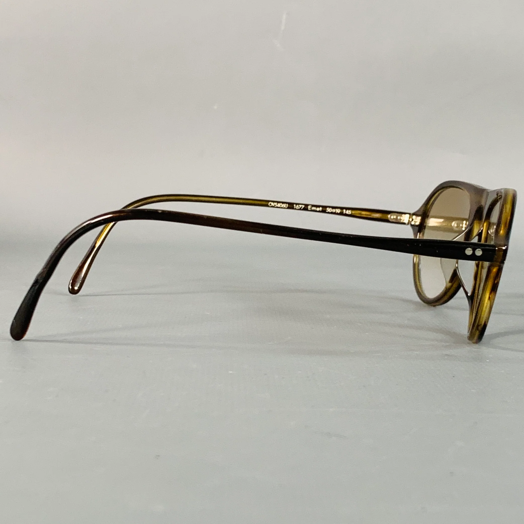 OLIVER PEOPLES Emet Brown Tortoiseshell Acetate Teardrop Sunglasses - Image 2