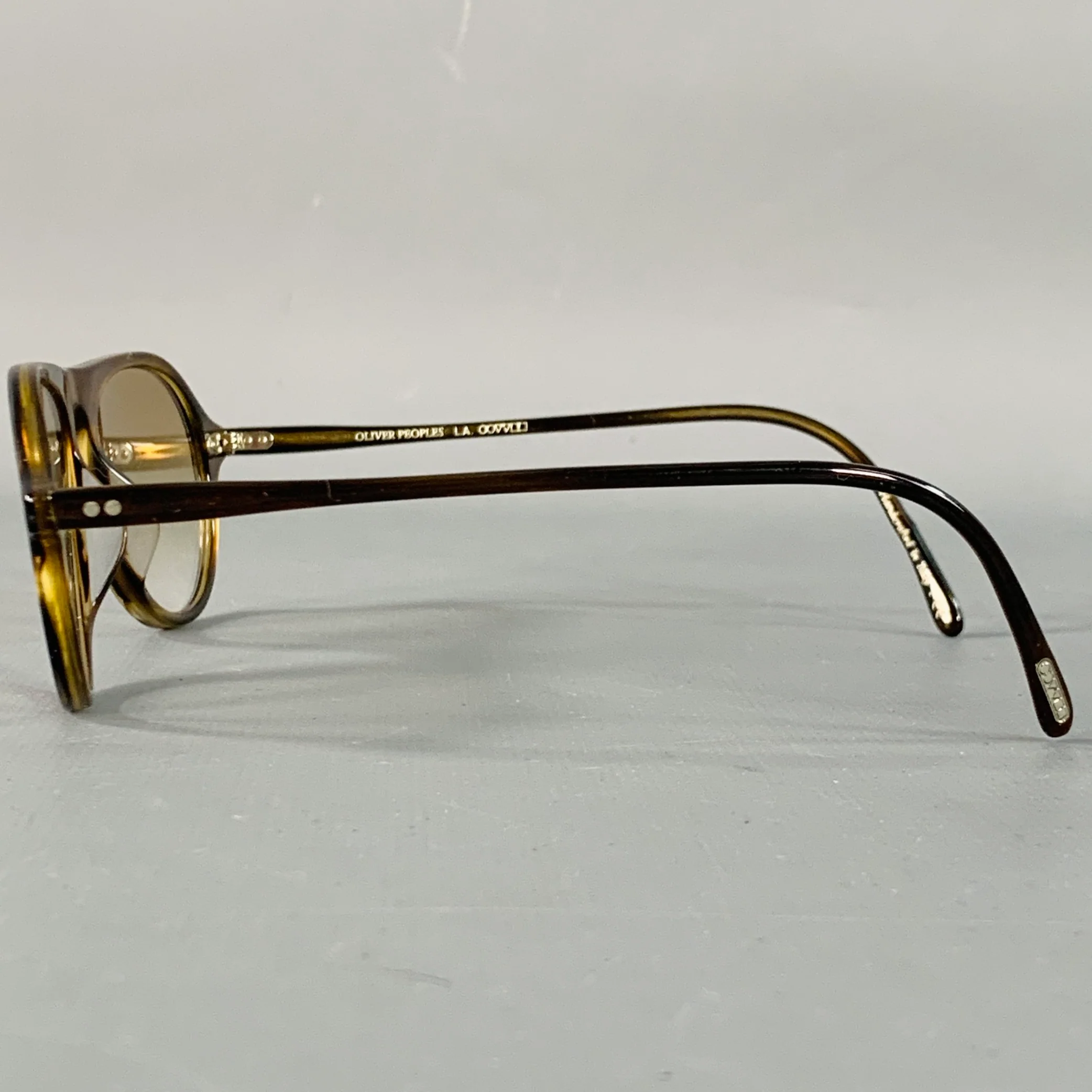 OLIVER PEOPLES Emet Brown Tortoiseshell Acetate Teardrop Sunglasses - Image 4